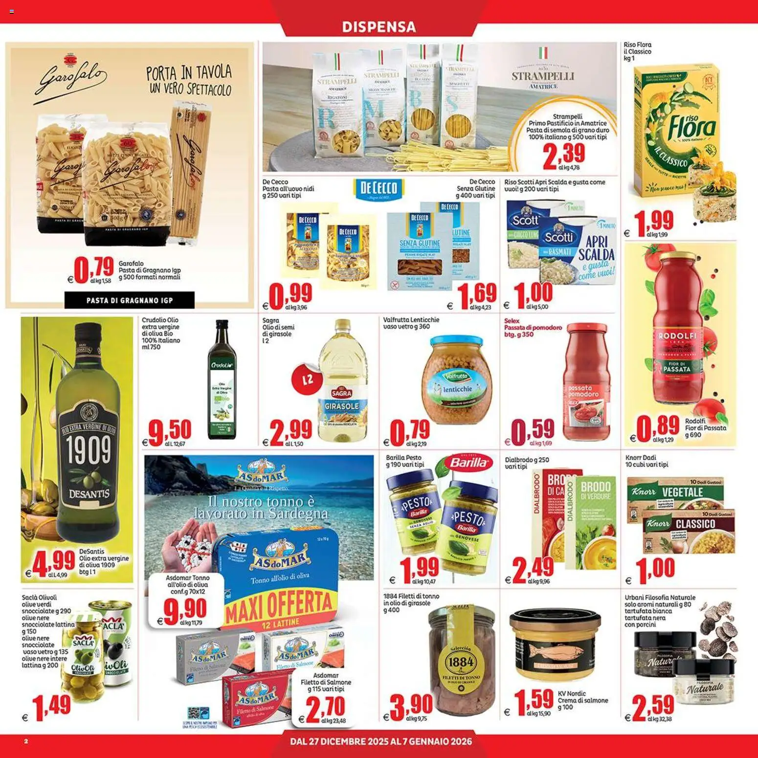 Volantino Elite Supermercati del 27.12.2025 | Pagina: 2 | Prodotti: Riso, Olive, Pasta, Olio extra vergine