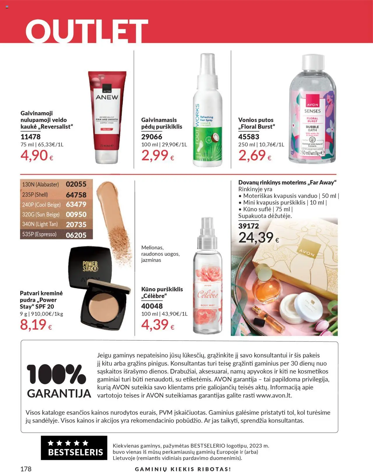 AVON akcijos nuo 01.10.2025 | Puslapis: 178 | Prekių: Kvapusis vanduo, Pudra, Kaukė, Vonios putos