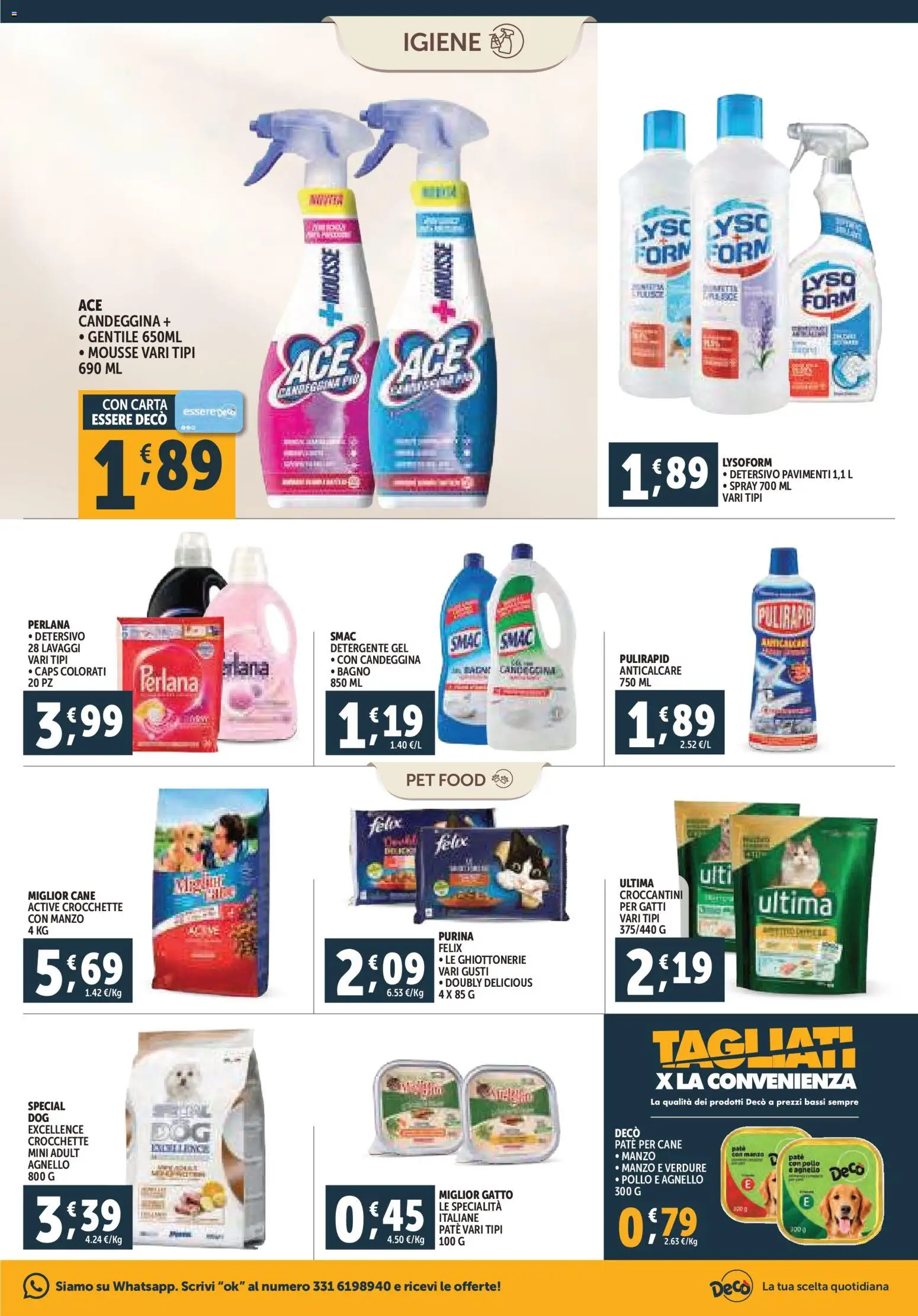 Volantino Decò del 07.11.2025 | Pagina: 19 | Prodotti: Pollo, Manzo, Candeggina, Verdure