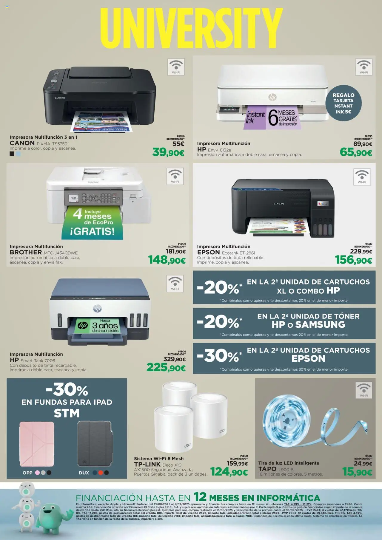 El Corte Inglés ofertas │ válido desde el 21.08.2025 | Página: 6 | Productos: Té, Ipad, Impresora, Toner
