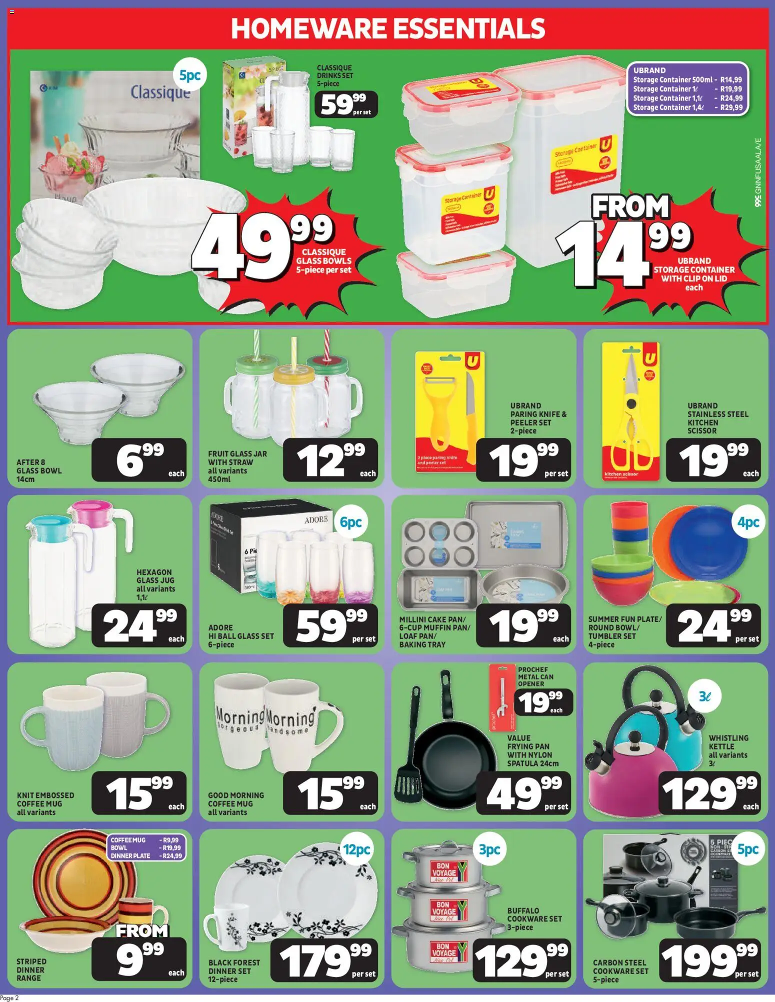 New Usave catalogue – valid from 23.03.2026 | Page: 2 | Products: Bowl, Kettle, Mug, Fruit