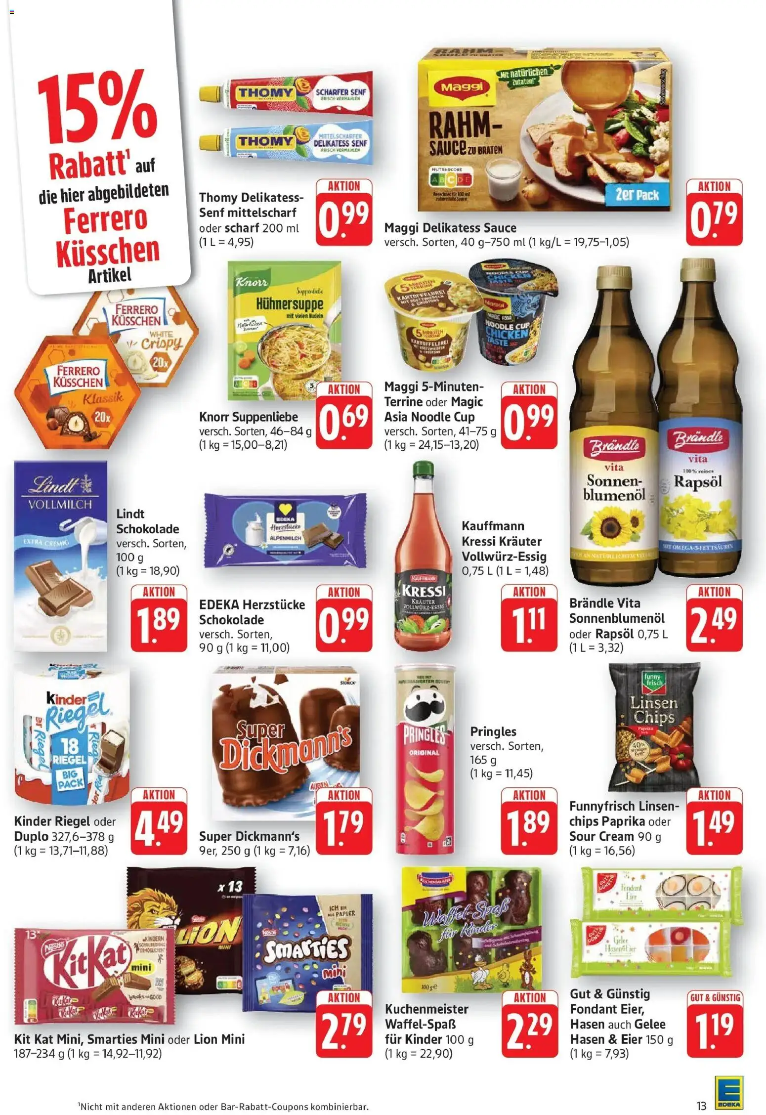 Edeka prospekt Pirmasens	 – gültig ab 09.03.2026 | Seite: 13 | Produkte: Maggi, Eier, Knorr, Kinder riegel