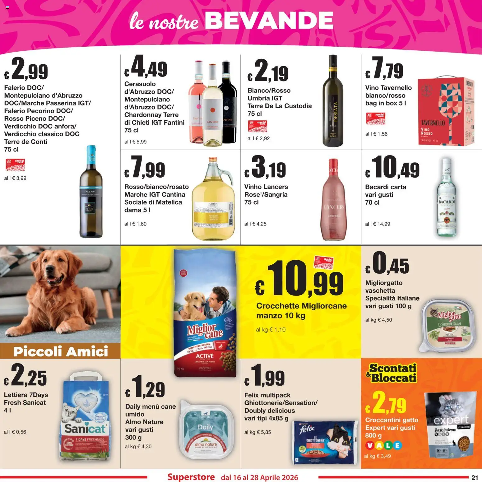 Volantino Sì con Te del 16.04.2026 | Pagina: 21 | Prodotti: Manzo, Crocchette, Pecorino, Vino rosso