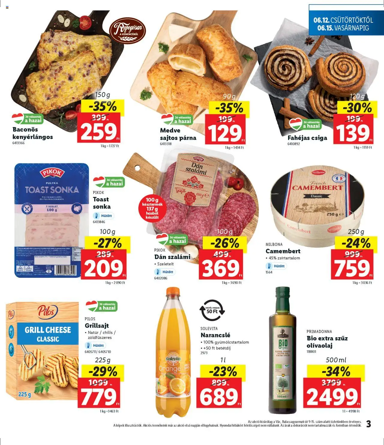 Lidl akciós ujság - amely érvényes a következő dátumtól: 12.06.2025 | Oldal: 3 | Termékek: Grill, Grillsajt, Szalámi, Camembert