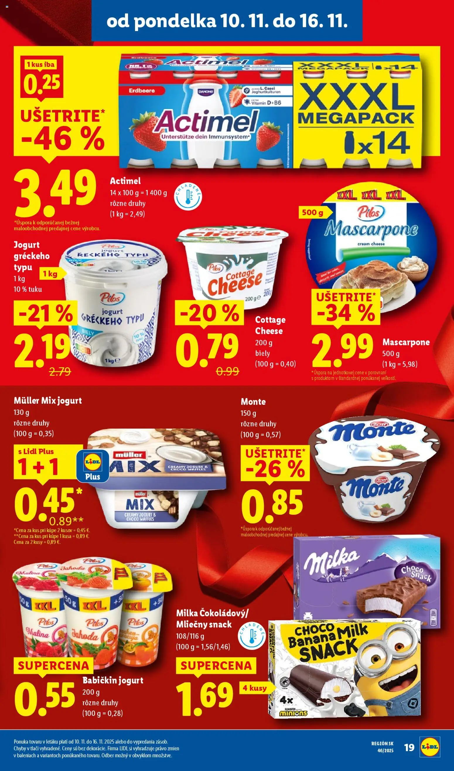 Nové Lidl akcie – leták je platný od 13.11.2025 | Strana: 67 | Produkty: Jogurt, Milka, Mascarpone, Actimel