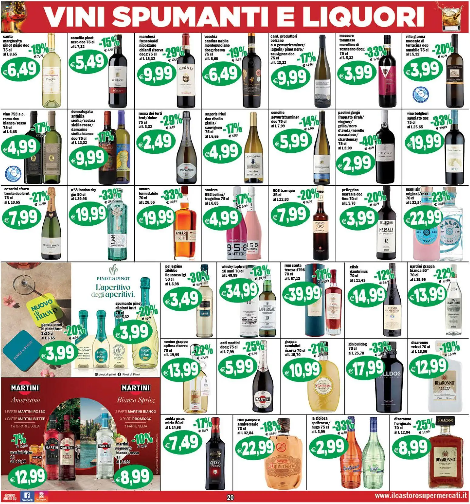 Volantino Il Castoro del 16.12.2025 | Pagina: 20 | Prodotti: Gin, Vino, Grappa, Amaro
