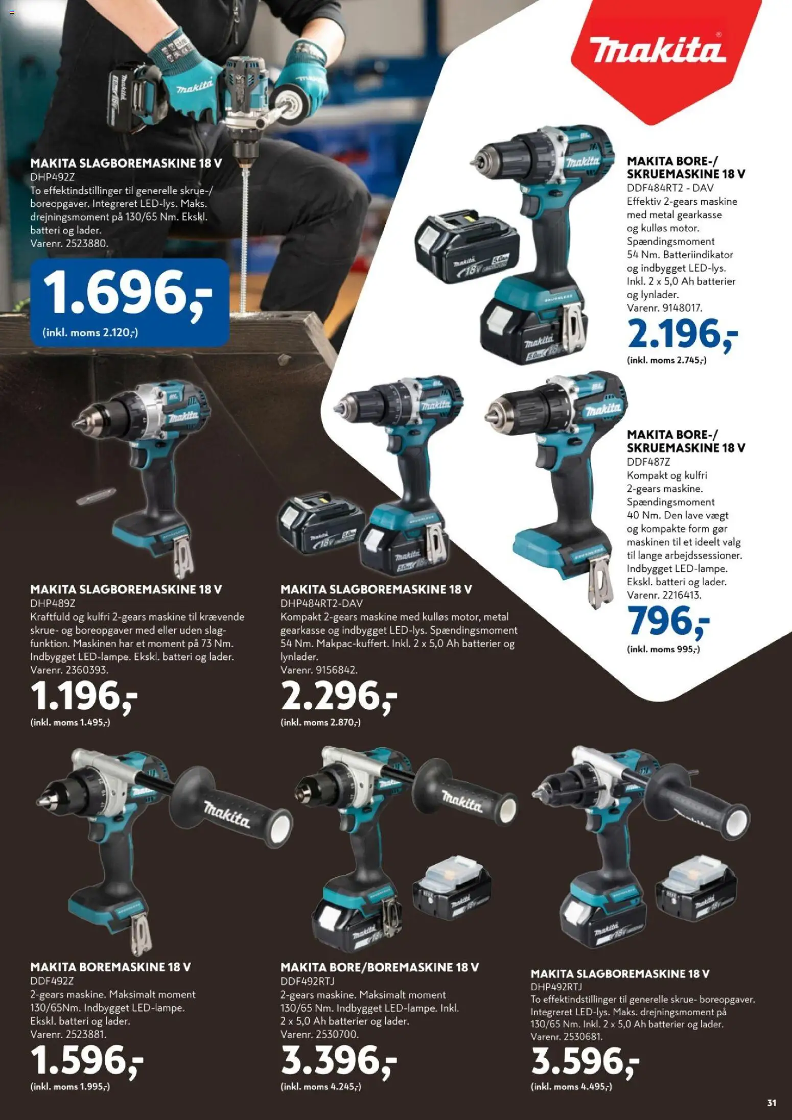 Davidsen tilbudsavis – gyldig fra 30.03.2026 | Side: 31 | Produkter: Batterier, Boremaskine, Skrue, Batteri