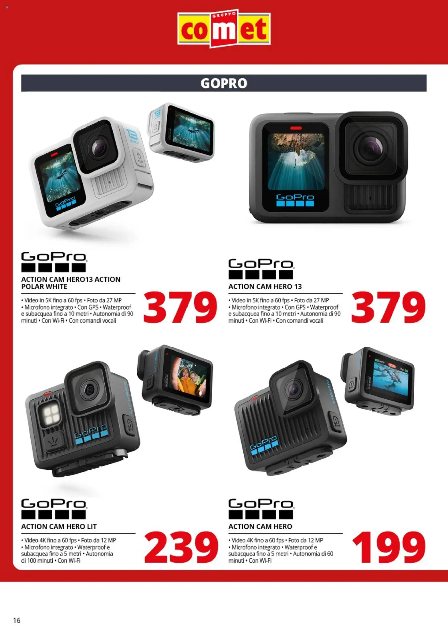 Volantino Comet del 29.01.2026 | Pagina: 16 | Prodotti: Action cam, Video, Microfono