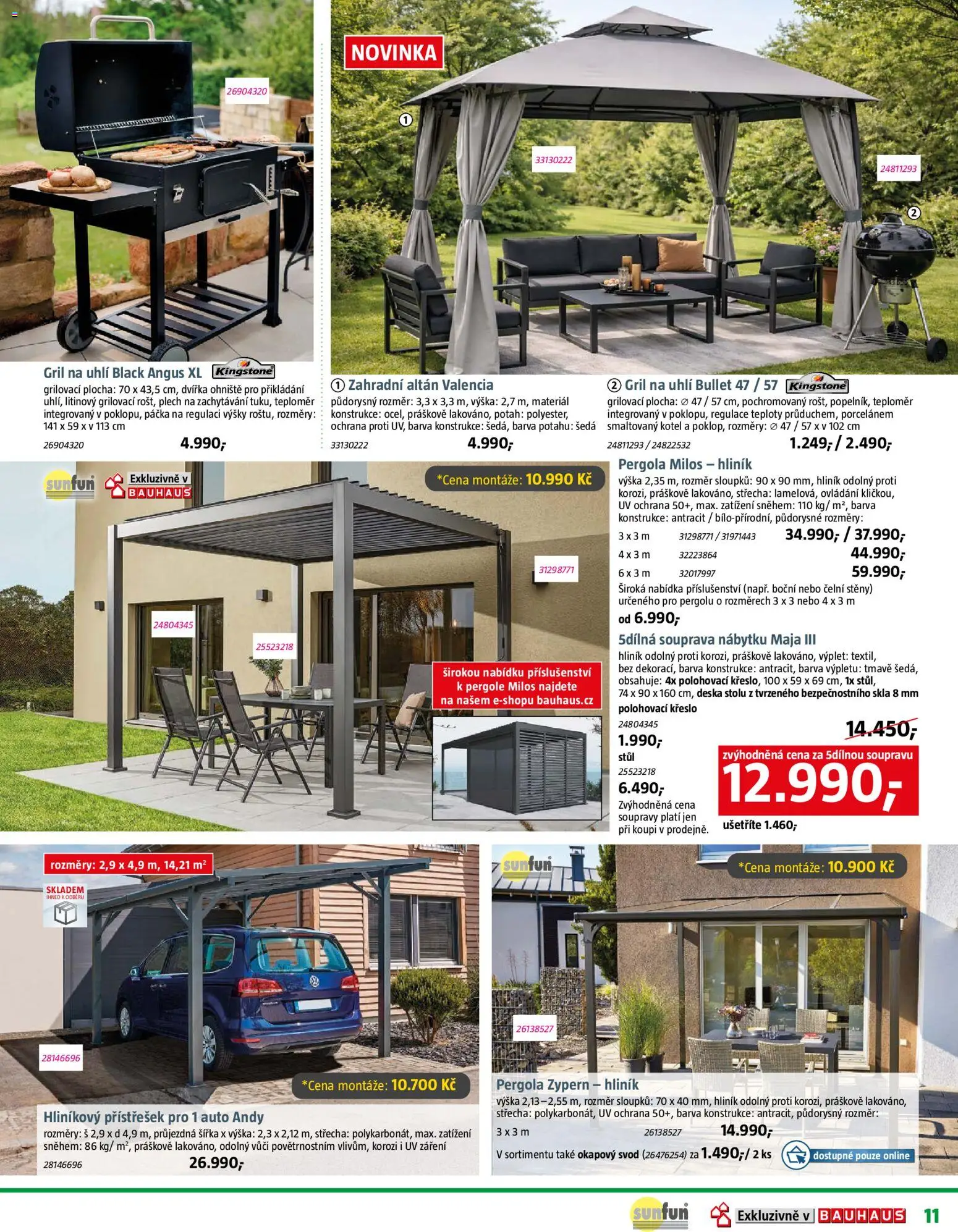 Bauhaus katalog Zahradní centrum od 06.03.2026 | Strana: 11 | Produkty: Plech, Gril, Křeslo, Stůl