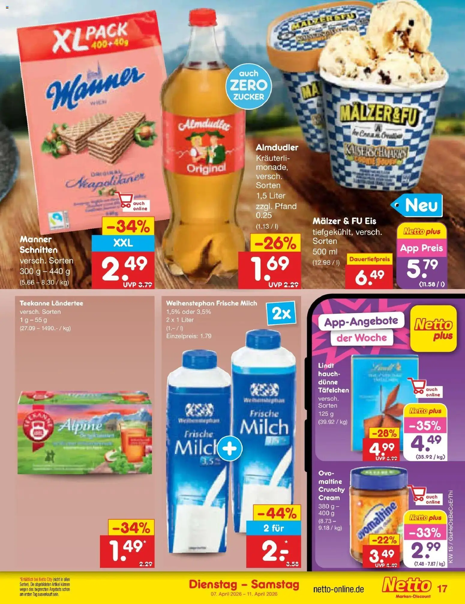 Netto Marken-Discount Prospekt Machern	 – gültig ab 05.04.2026 | Seite: 19 | Produkte: Ovomaltine, Milch, Zucker, Teekanne