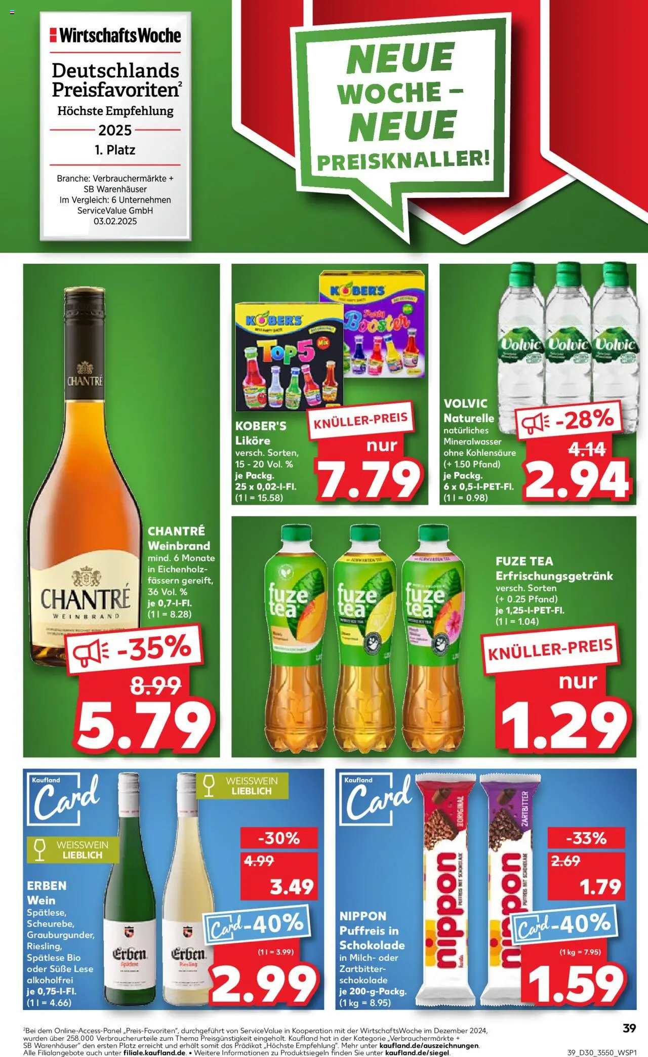 Kaufland Prospekt 	 - gültig ab dem 24.07.2025 | Seite: 39 | Produkte: Weißwein, Mineralwasser, Chantré, Volvic