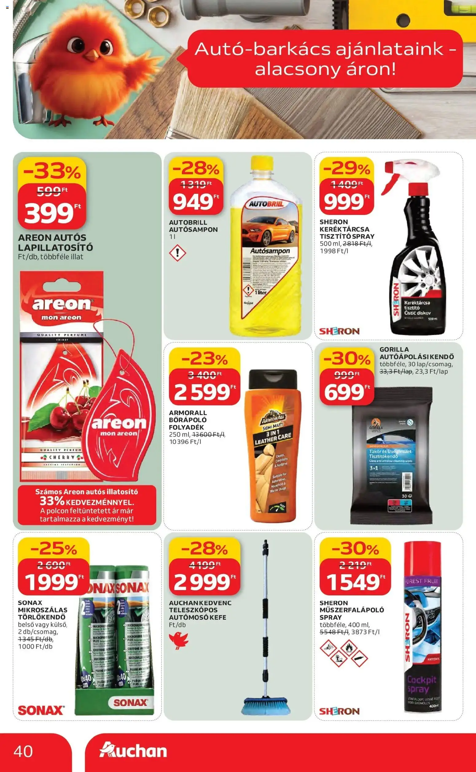 Auchan akciós ujság - amely érvényes a következő dátumtól: 26.02.2026 | Oldal: 40 | Termékek: Gyümölcs, Törlőkendő, Tükör, Kefe