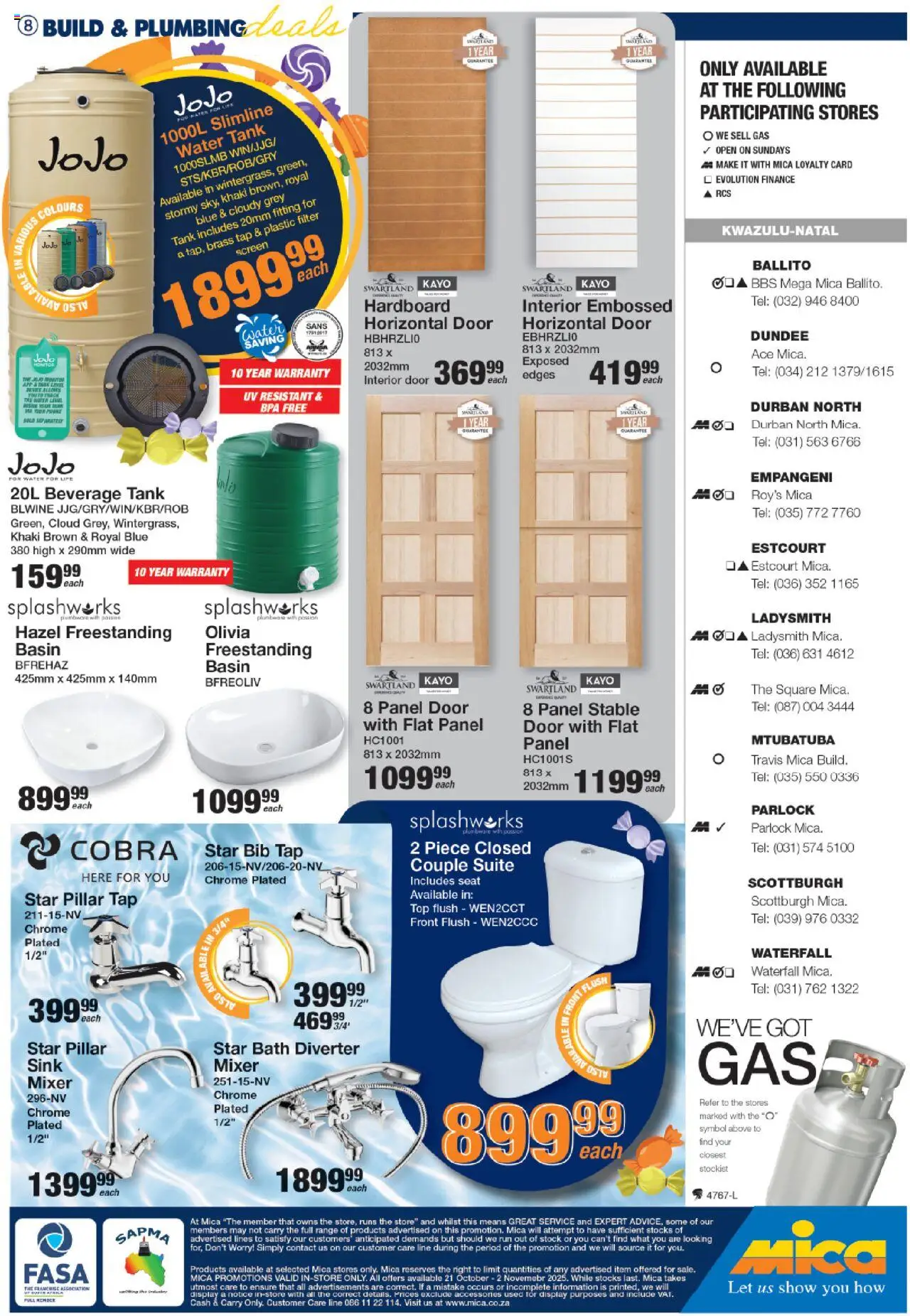 New MICA catalogue – valid from 21.10.2025 | Page: 11 | Products: Tank, Tap, Stock, Water