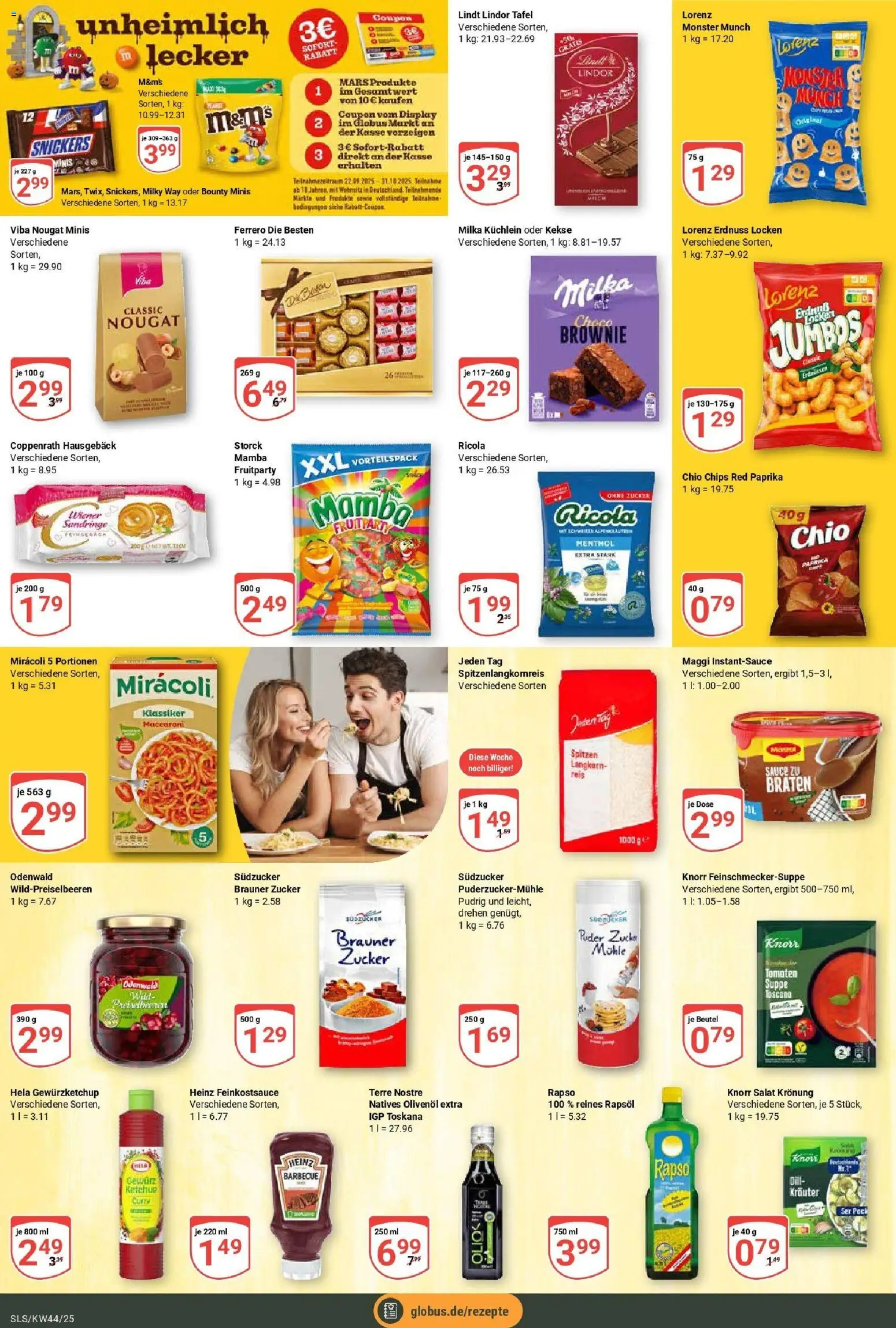 Globus prospekt Saarlouis	 – gültig ab 26.10.2025 | Seite: 15 | Produkte: Rapsöl, Milka, Lindt, Kekse