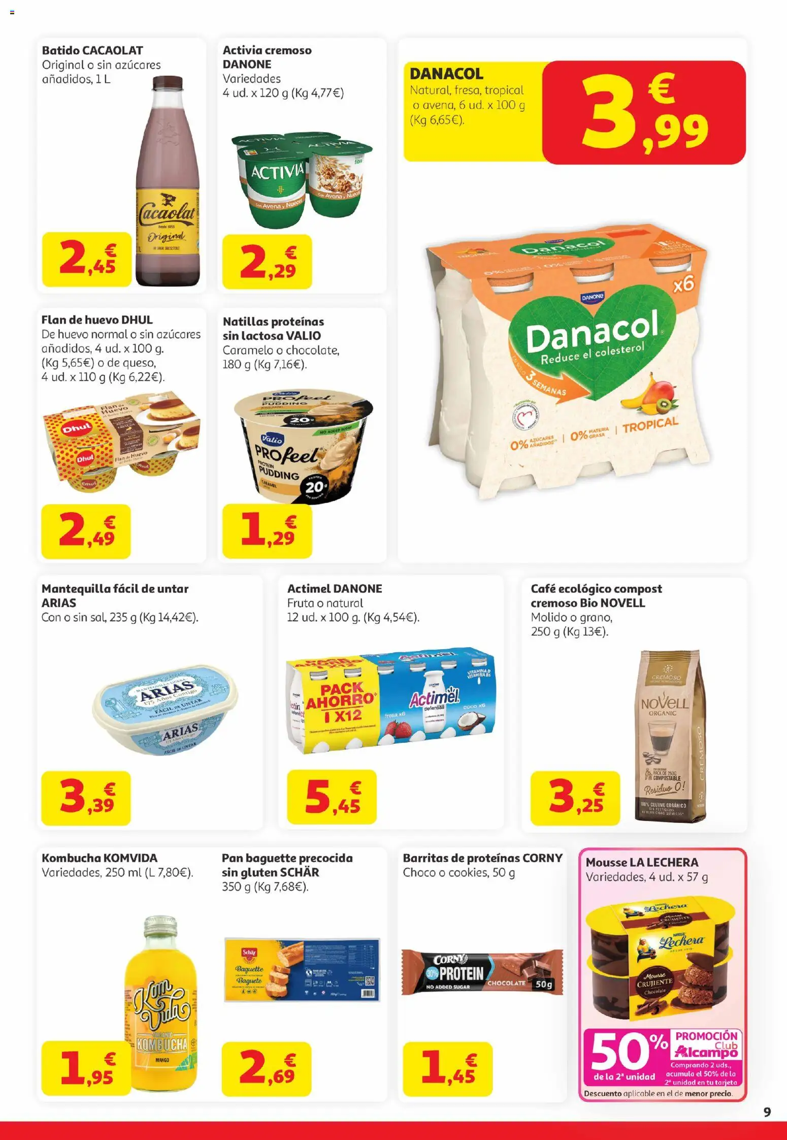 Alcampo Canarias │ válido desde el 07.04.2026 | Página: 9 | Productos: Mousse, Café, Τυρόπιτα, Ρούτερ