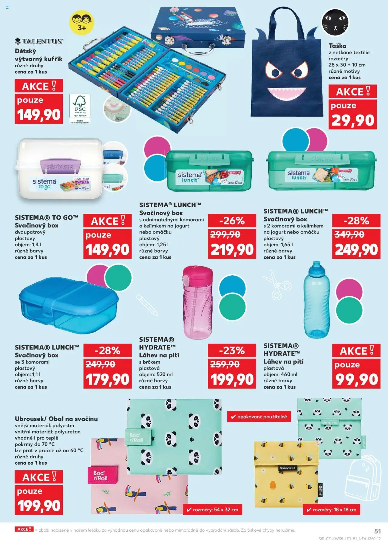 Kaufland leták - Liberec od 27.08.2025 | Strana: 51 | Produkty: Výtvarný kufřík, Box, Lunch, Talentus
