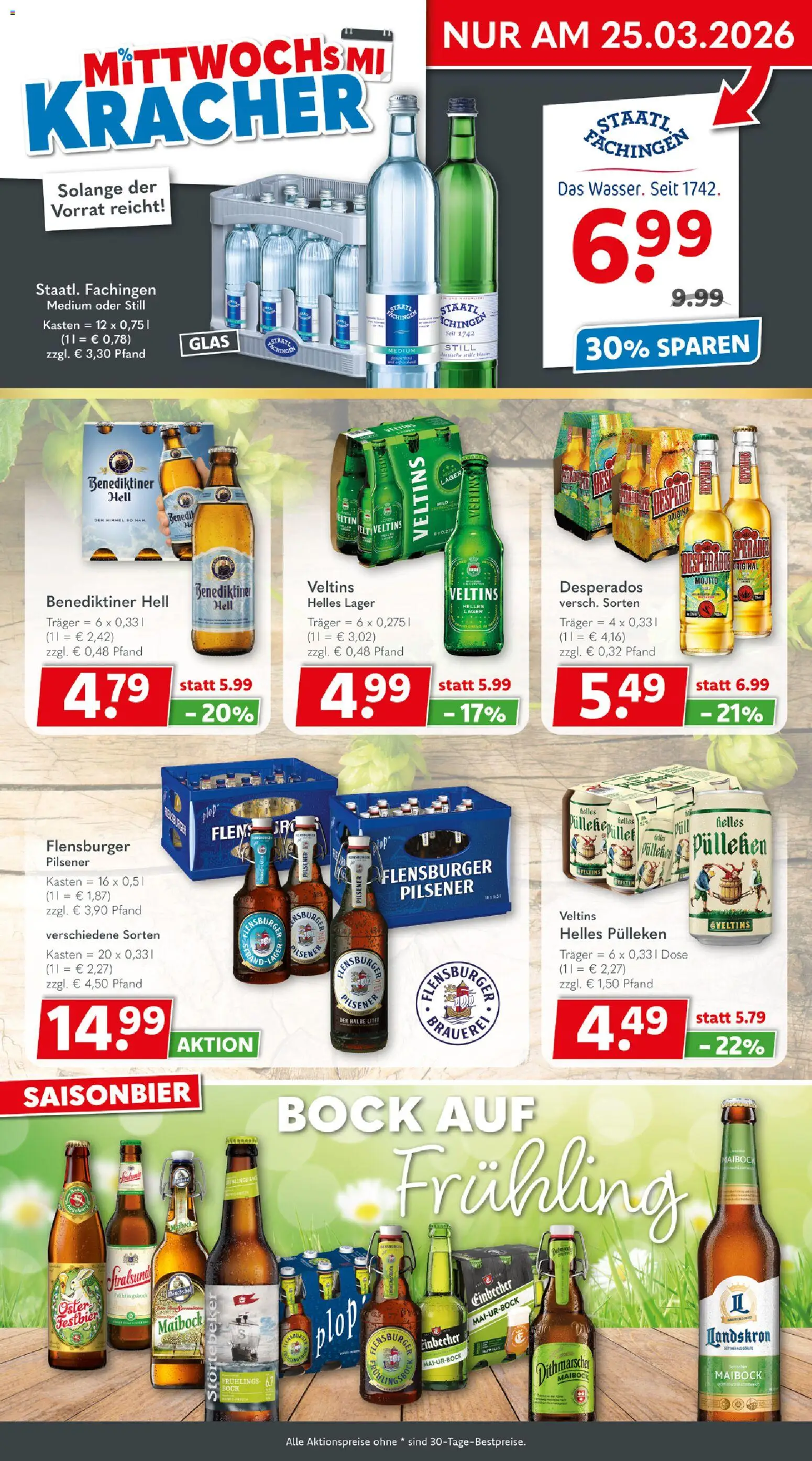 Getränkeland Prospekt 	 – gültig ab 16.03.2026 | Seite: 3 | Produkte: Helles pulleken, Benediktiner hell, Flensburger, Desperados