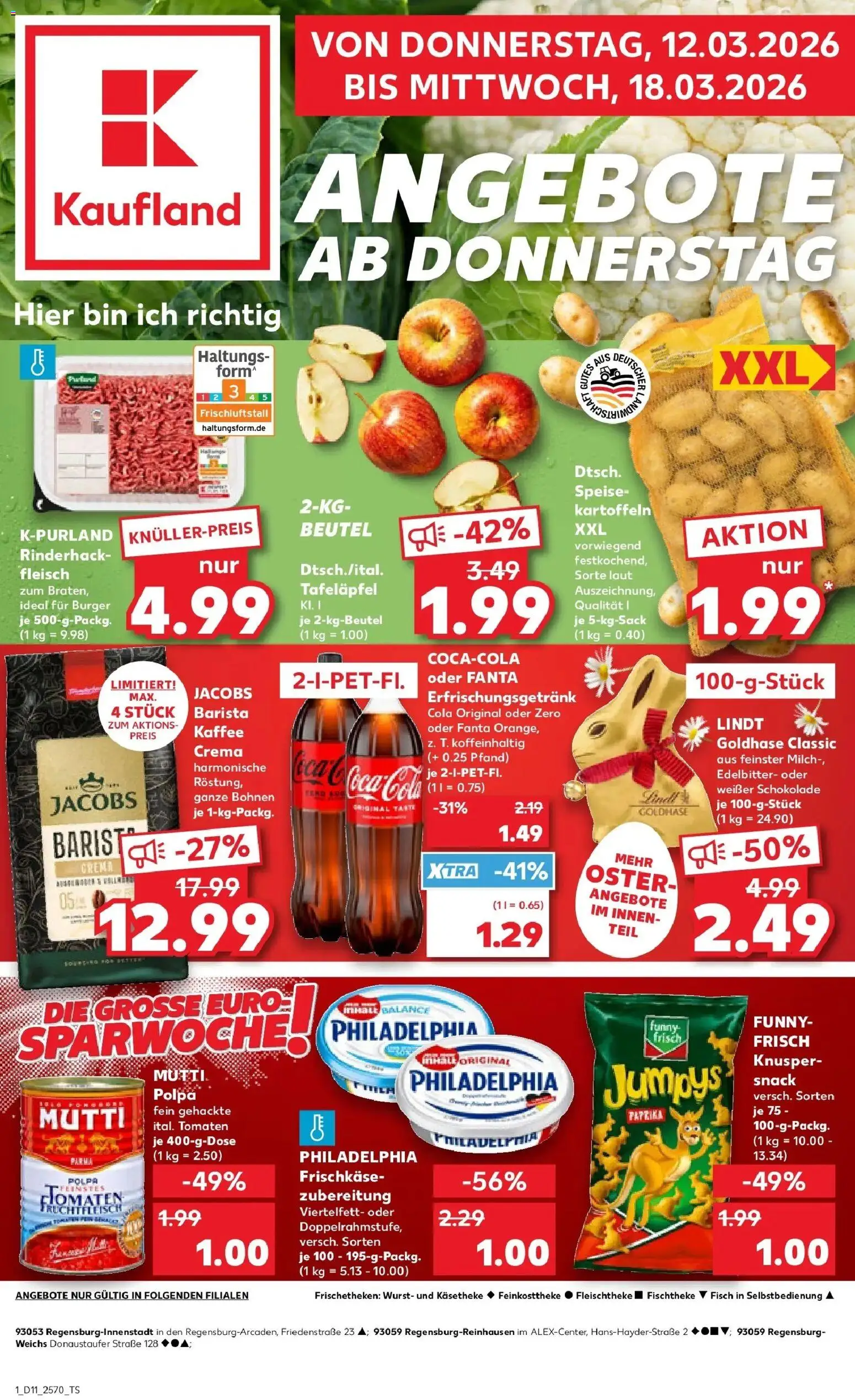 Kaufland Prospekt Regensburg	 – gültig ab 09.03.2026 | Seite: 13 | Produkte: Cola, Milch, Philadelphia, Fisch