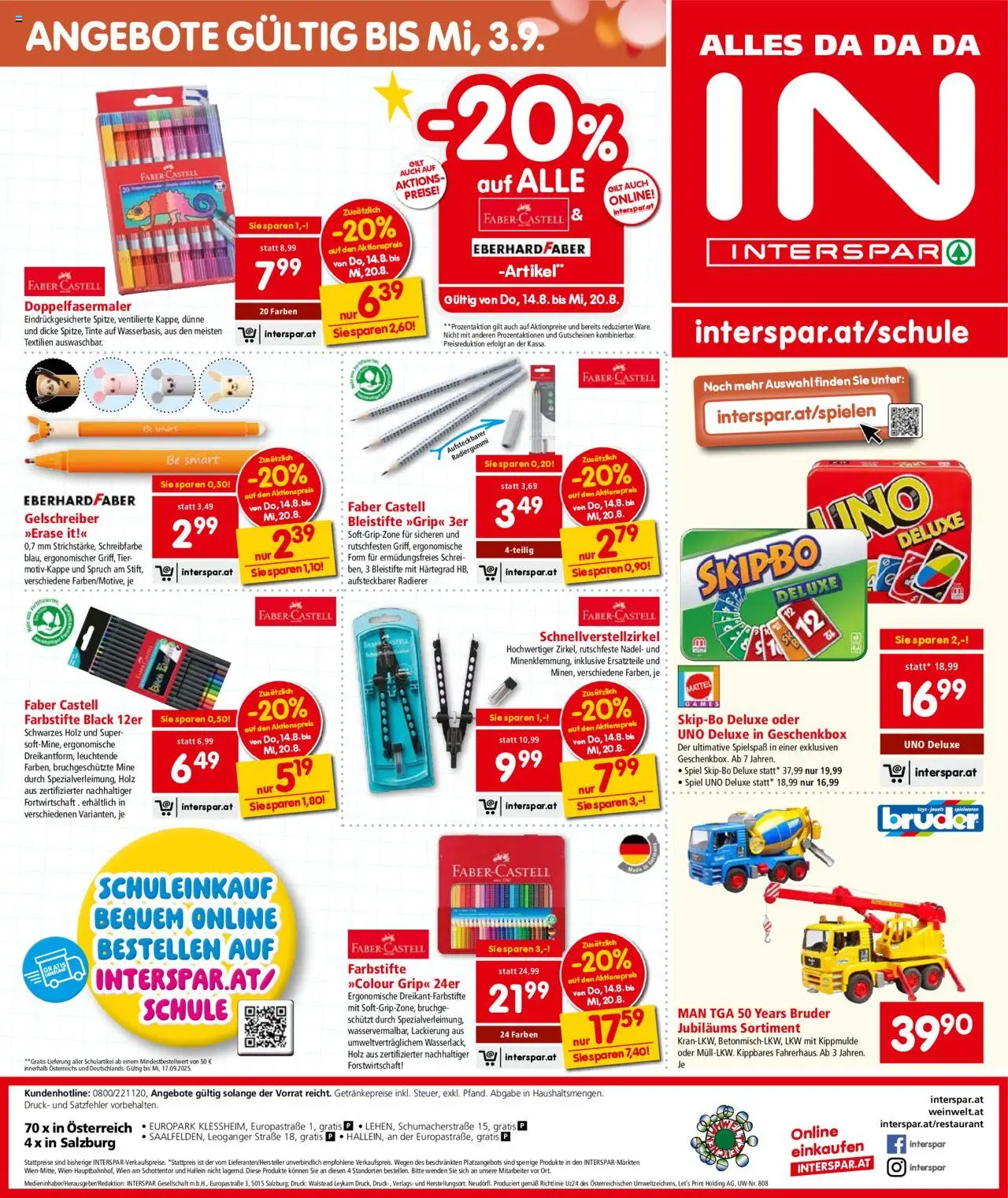 Interspar Flugblatt - Salzburg gültig ab 14.08.2025 | Seite: 20 | Produkte: Spiel