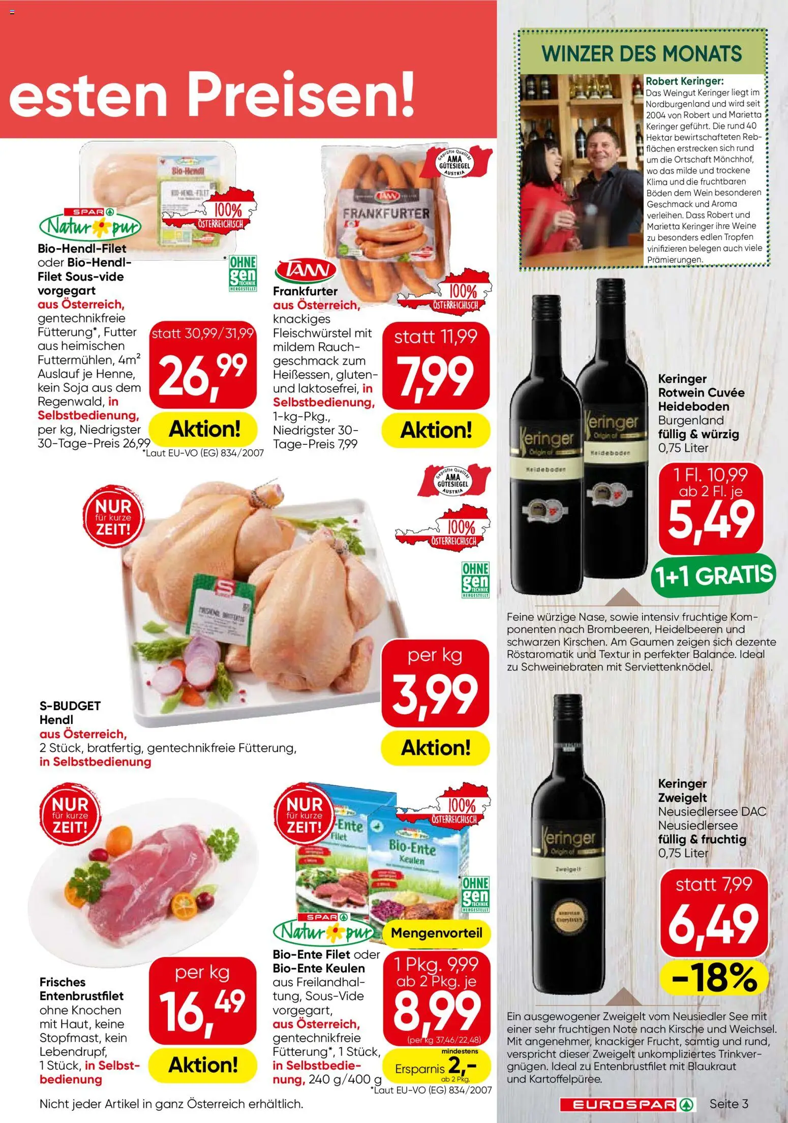 Eurospar Flugblatt gültig ab 23.10.2025 | Seite: 3 | Produkte: Wein