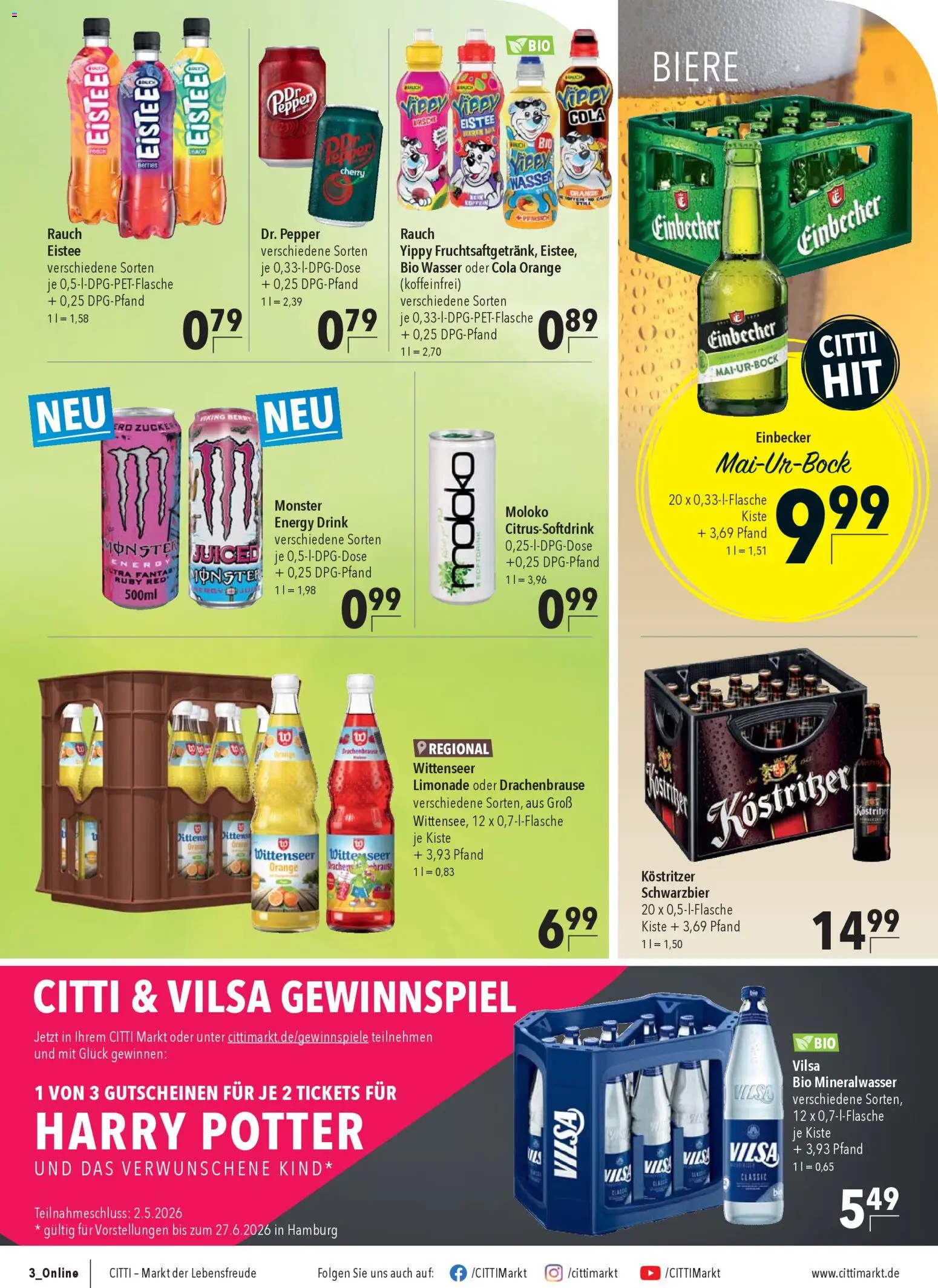 CITTI Markt Prospekt 	 – gültig ab 22.04.2026 | Seite: 14 | Produkte: Energy, Monster, Wasser, Zucker