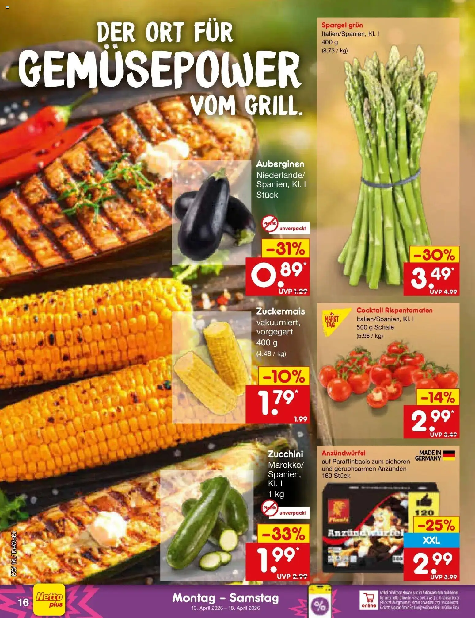 Netto Marken-Discount Prospekt Jüchen	 – gültig ab 13.04.2026 | Seite: 9 | Produkte: Spargel, Zucchini