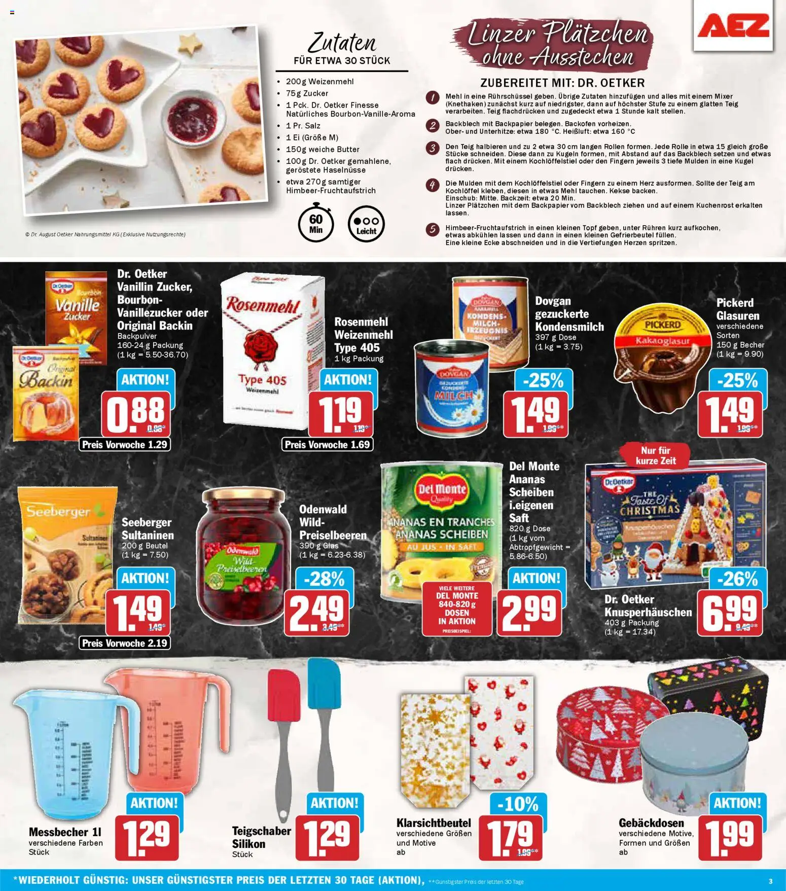 AEZ Prospekt 	 – gültig ab 10.11.2025 | Seite: 3 | Produkte: Milch, Ananas, Zucker, Saft