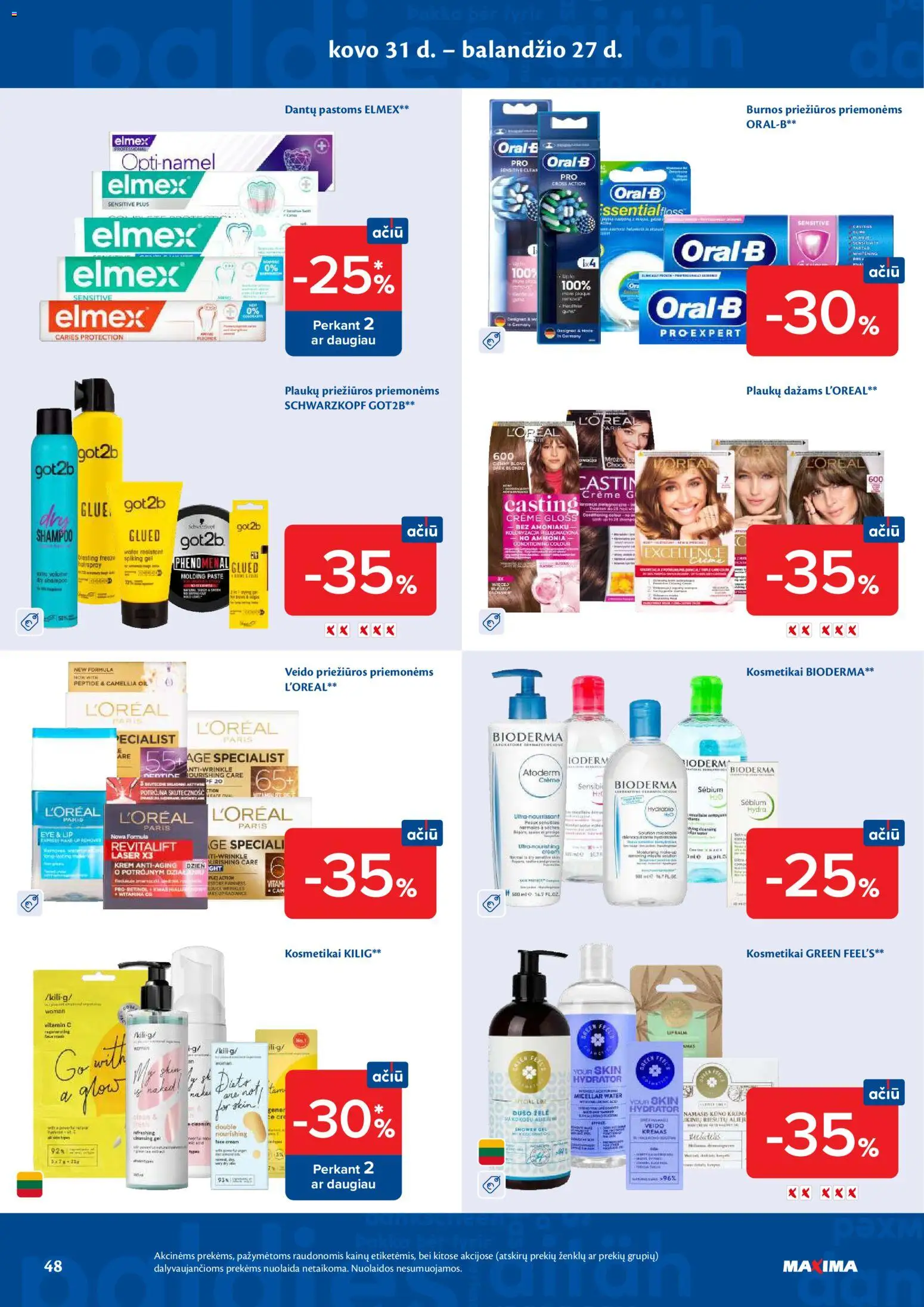 MAXIMA akcijos nuo 21.04.2026 | Puslapis: 48 | Prekių: Plaukų dažai, Kremas, Dušo želė