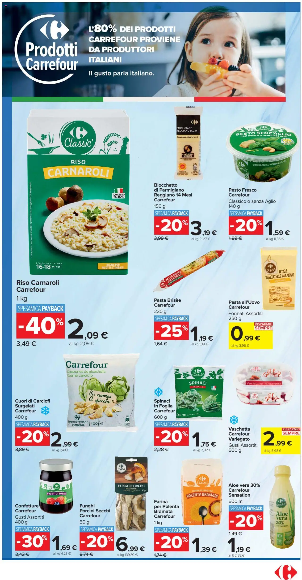 Volantino Carrefour del 10.10.2025 | Pagina: 7 | Prodotti: Riso, Farina, Funghi, Carciofi