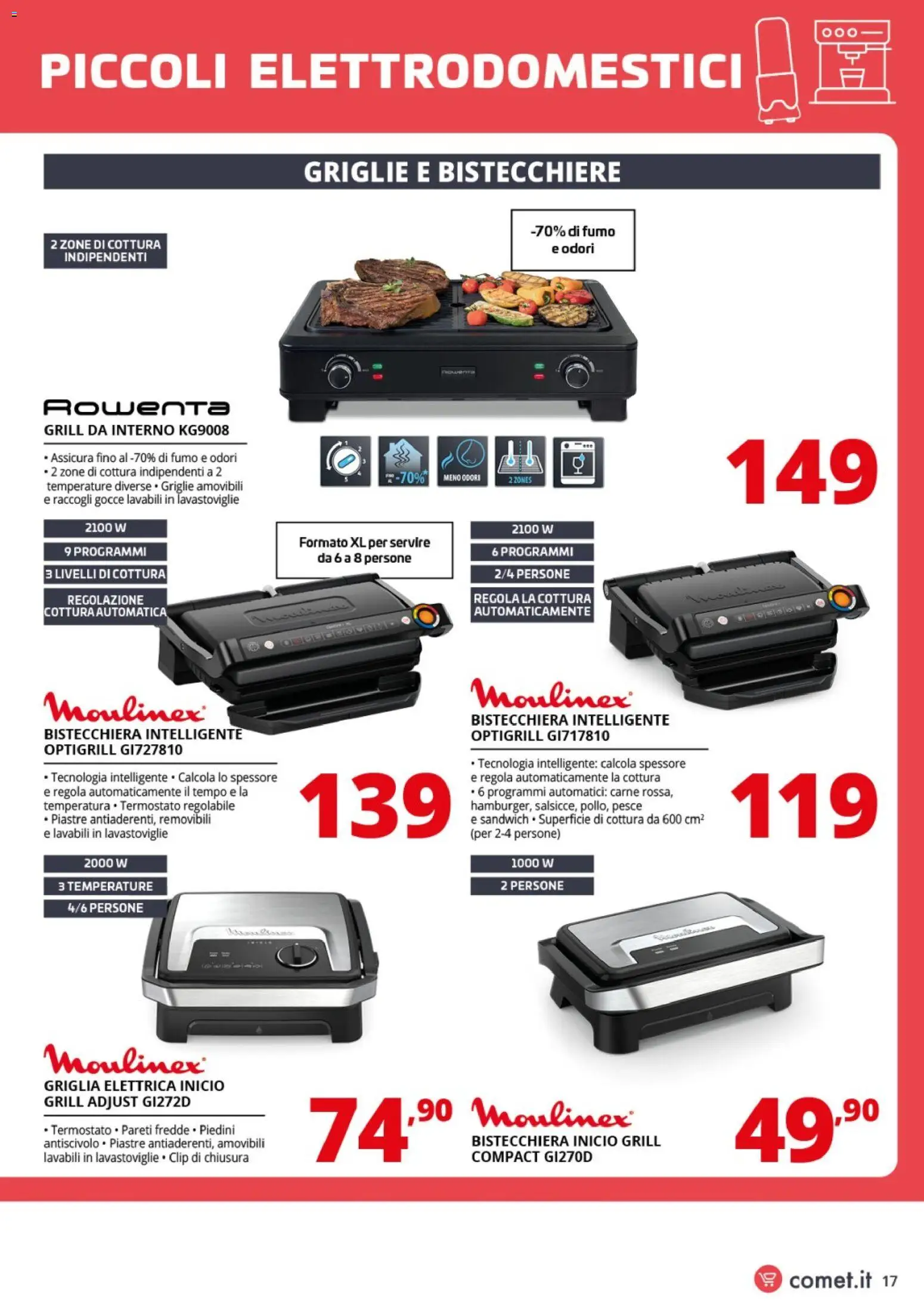 Volantino Comet del 24.04.2026 | Pagina: 17 | Prodotti: Pesce, Bistecchiera, Lavastoviglie, Griglia
