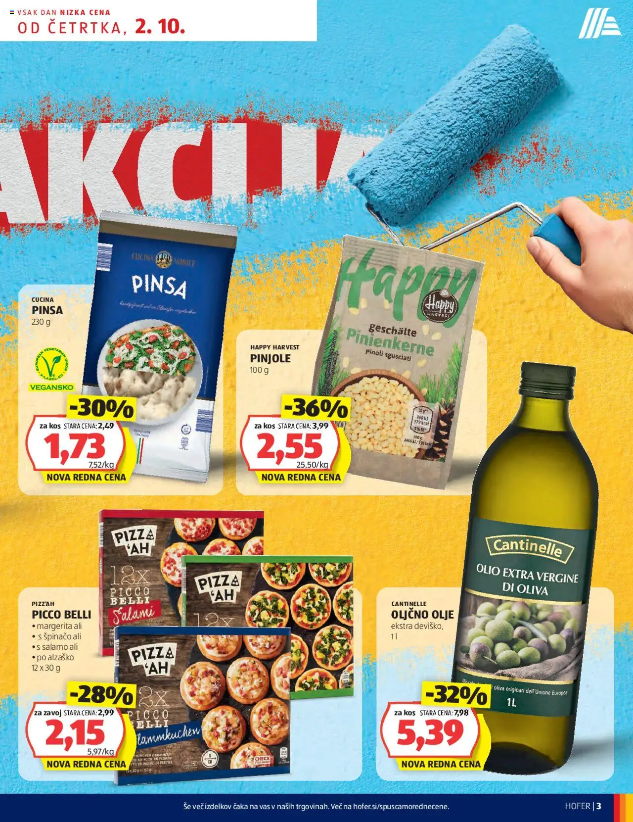 Novi Hofer katalog ponudbe – veljaven od 02.10.2025 | Stran: 3 | Izdelki: Oljčno olje, Kos, Olive, Olje