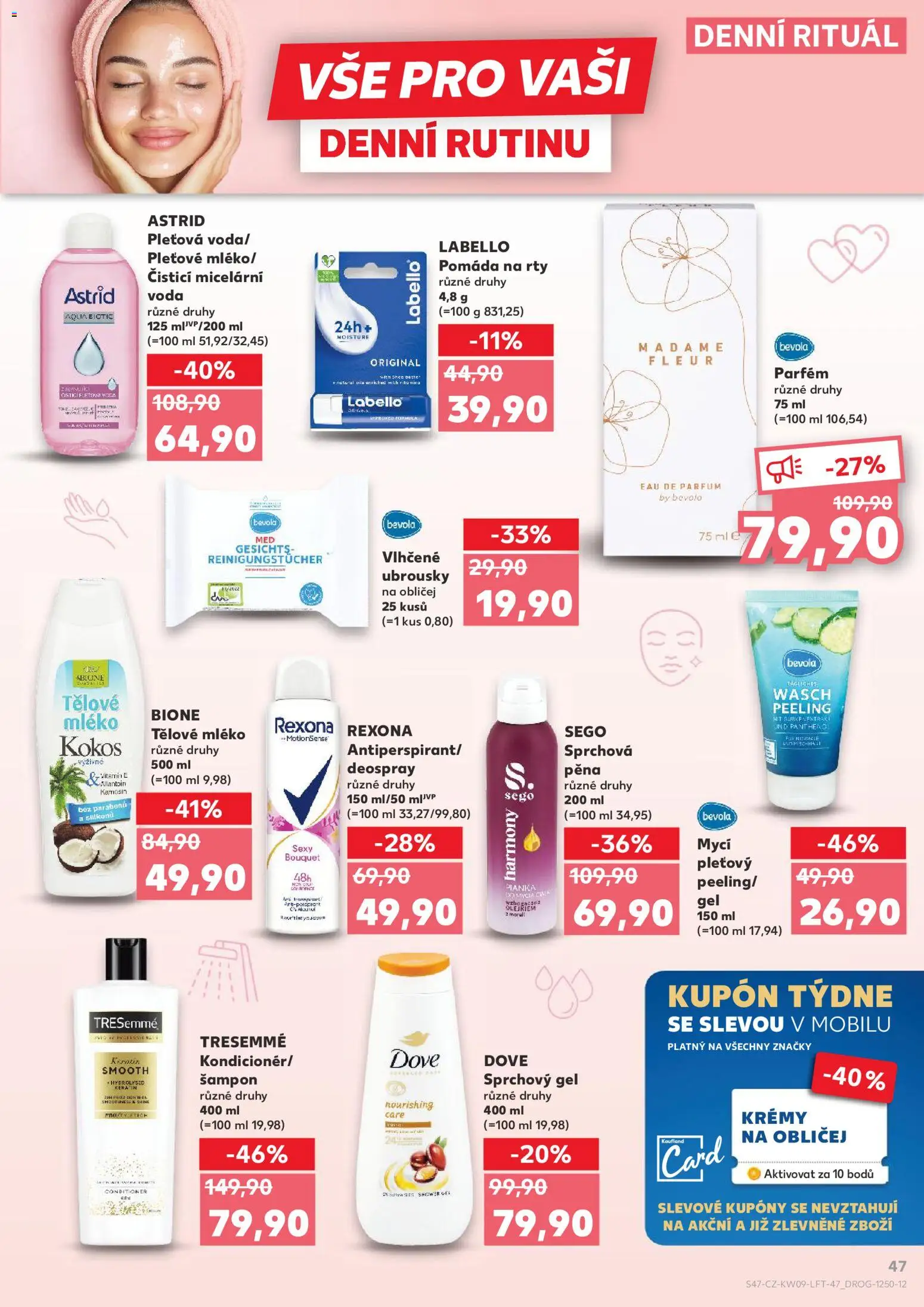 Kaufland leták - Kolín od 25.02.2026 | Strana: 47 | Produkty: Vlhčené ubrousky, Deodorant, Mléko, Body