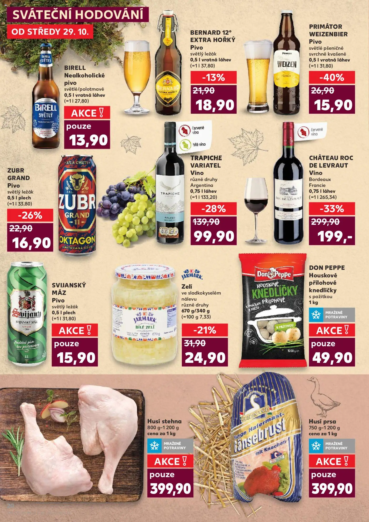 Kaufland leták - Kolín od 29.10.2025 | Strana: 20 | Produkty: Červené víno, Plech, Svijanský Máz, Potraviny