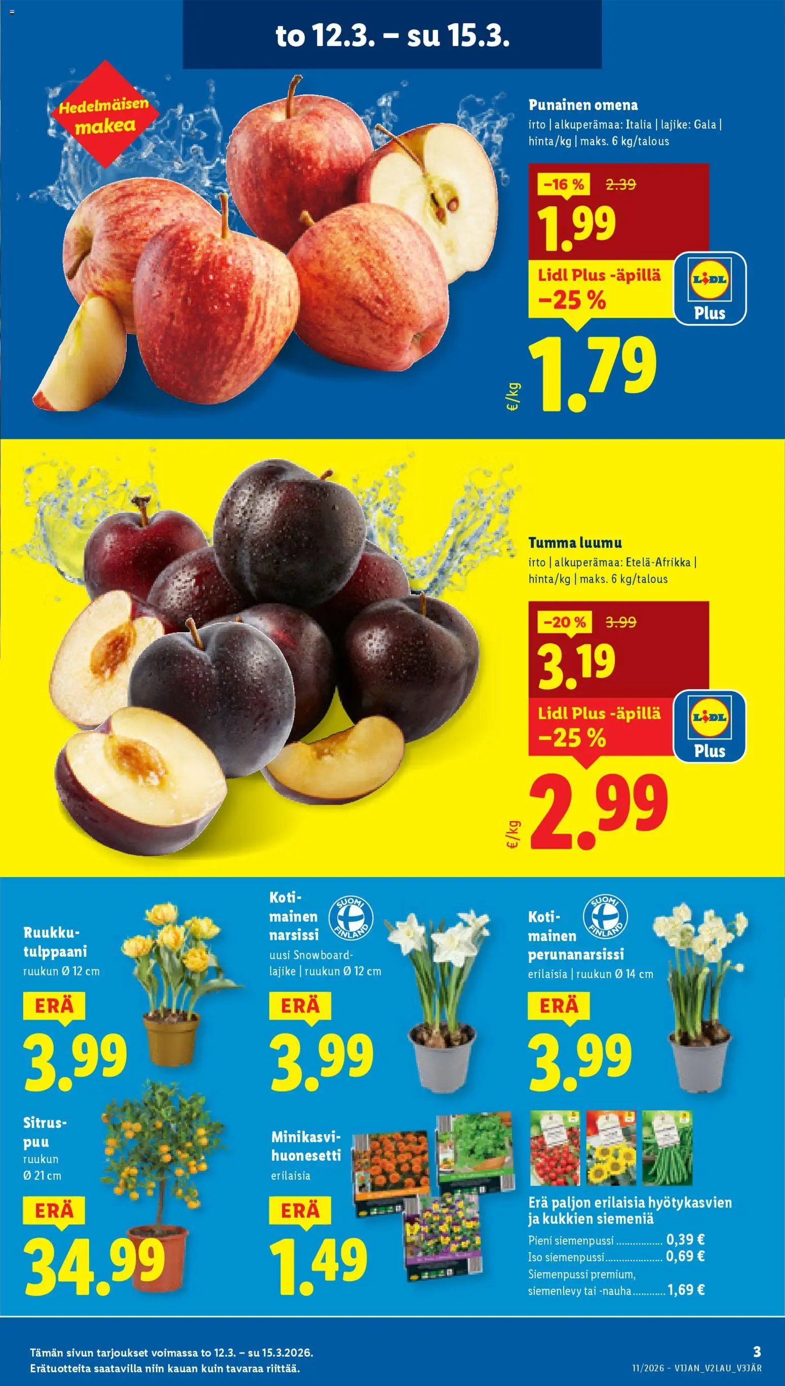 Lidl tarjoukset - Tampere – voimassa 12.03.2026 alkaen | Sivu: 3 | Tuotteet: Luumu