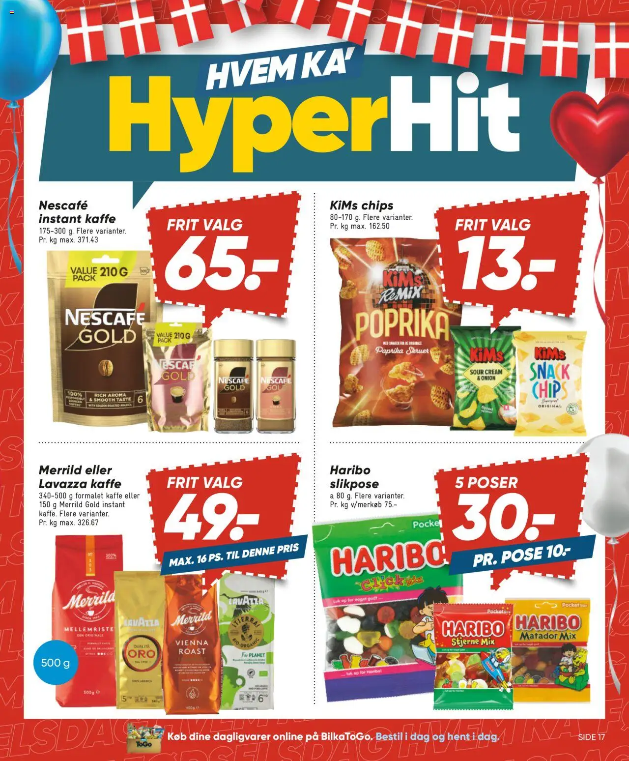 Bilka Tilbudsavis gyldig fra 01.08.2025 | Side: 17 | Produkter: Kaffe, Chips, Paprika, Instant Kaffe