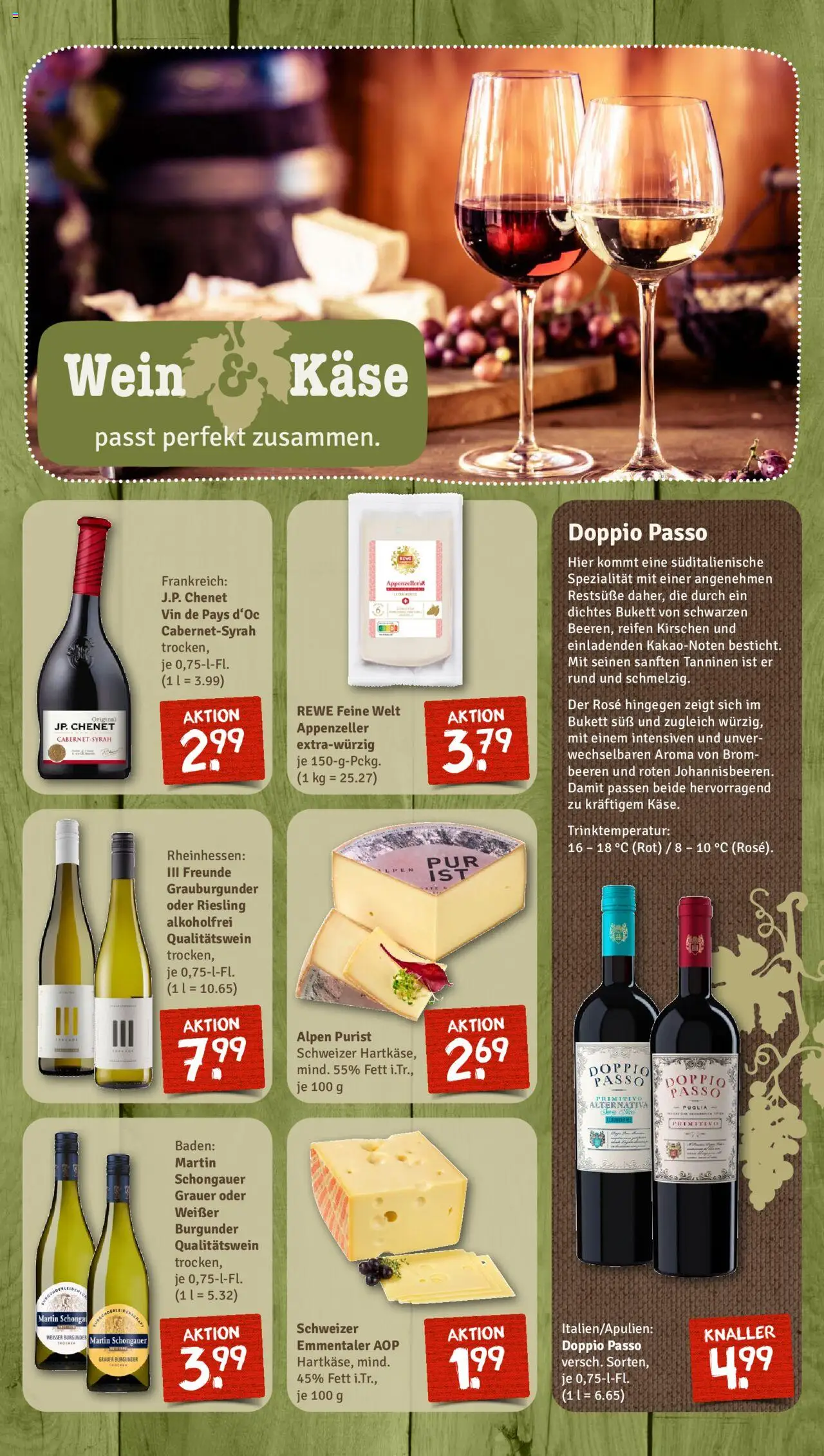 Nahkauf Prospekt – gültig ab 19.10.2025 | Seite: 8 | Produkte: Käse, Doppio passo primitivo, Kirschen, Wein