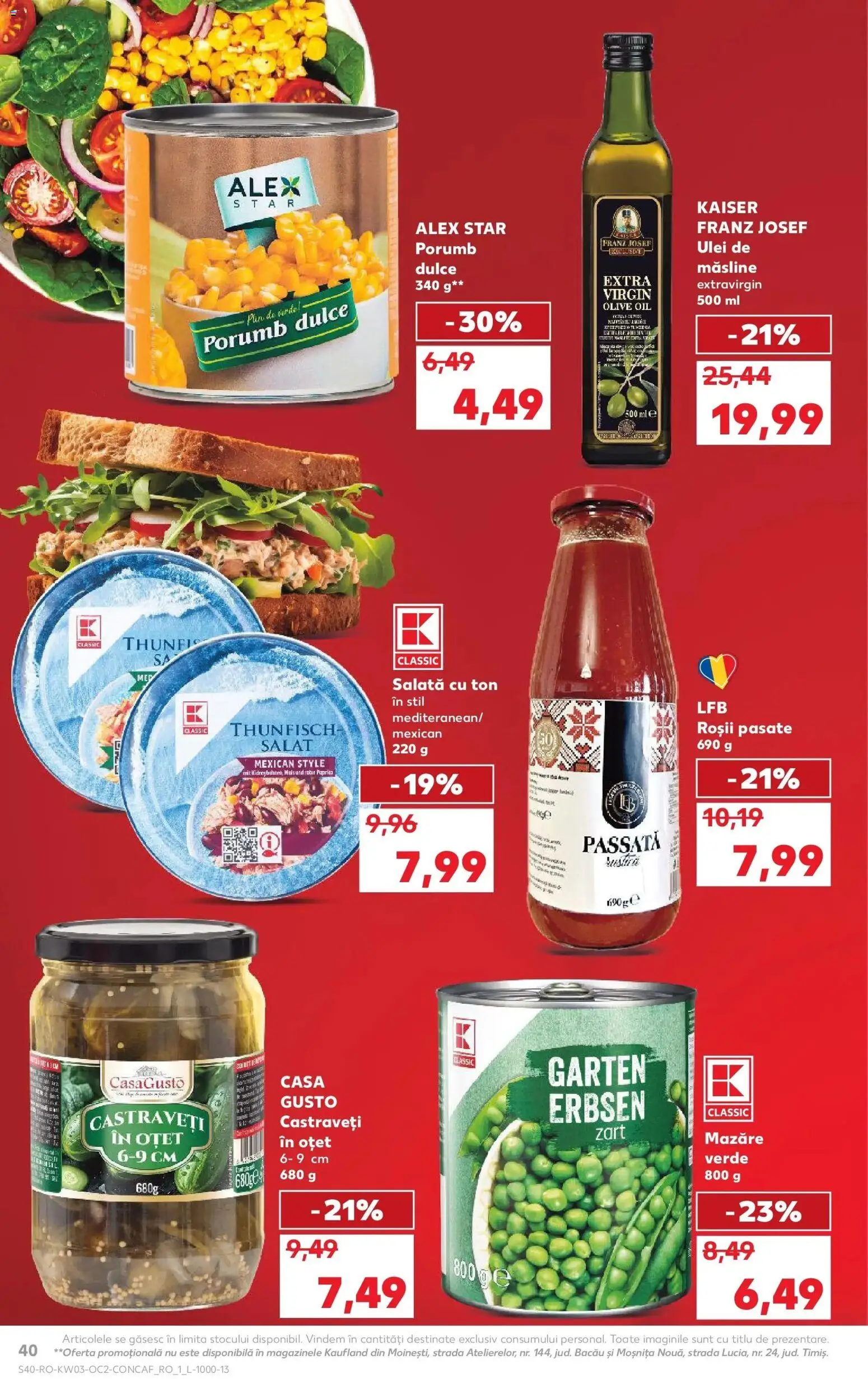 Noul catalog Kaufland – valabil de la 14.01.2026 | Pagină: 40 | Produse: Delgeç, Măsline, Oțet, Castraveți