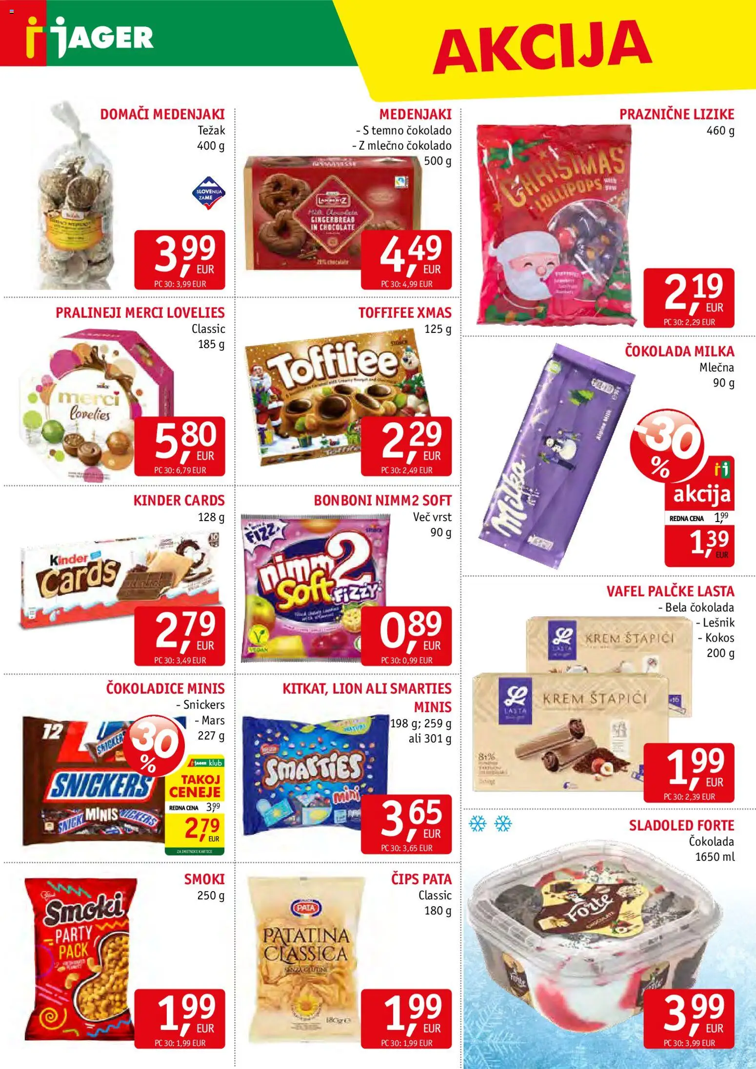 Novi Jager katalog ponudbe – veljaven od 12.11.2025 | Stran: 10 | Izdelki: Bonboni, Cokolada, Cips, Sladoled