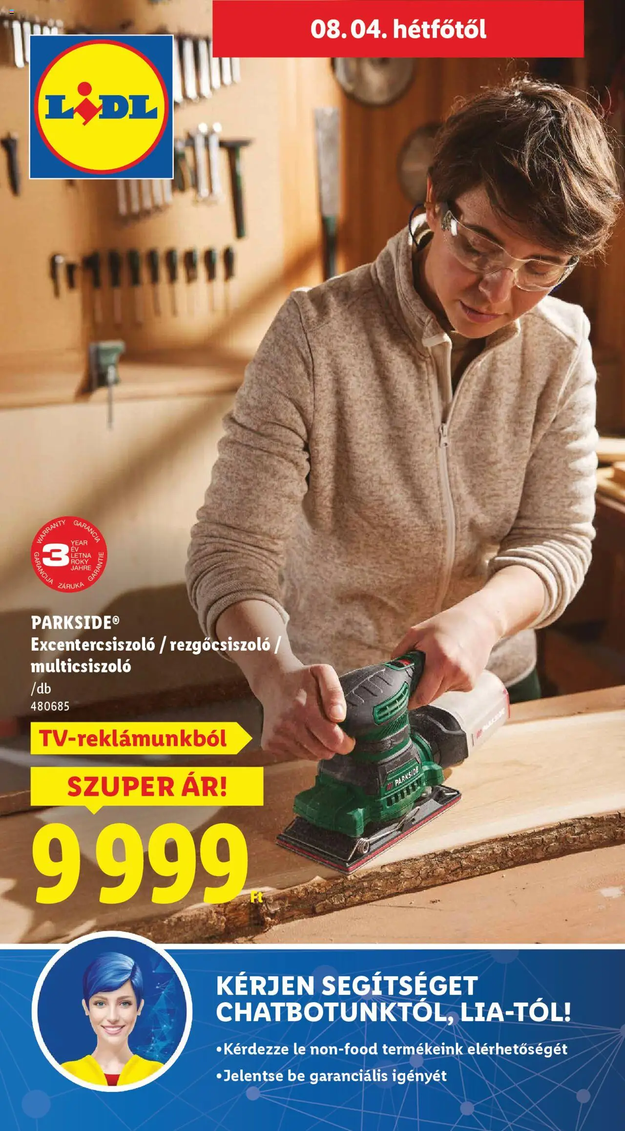 Lidl akciós ujság - amely érvényes a következő dátumtól: 02.08.2025 | Oldal: 1 | Termékek: Parkside, Rezgőcsiszoló, Excentercsiszoló