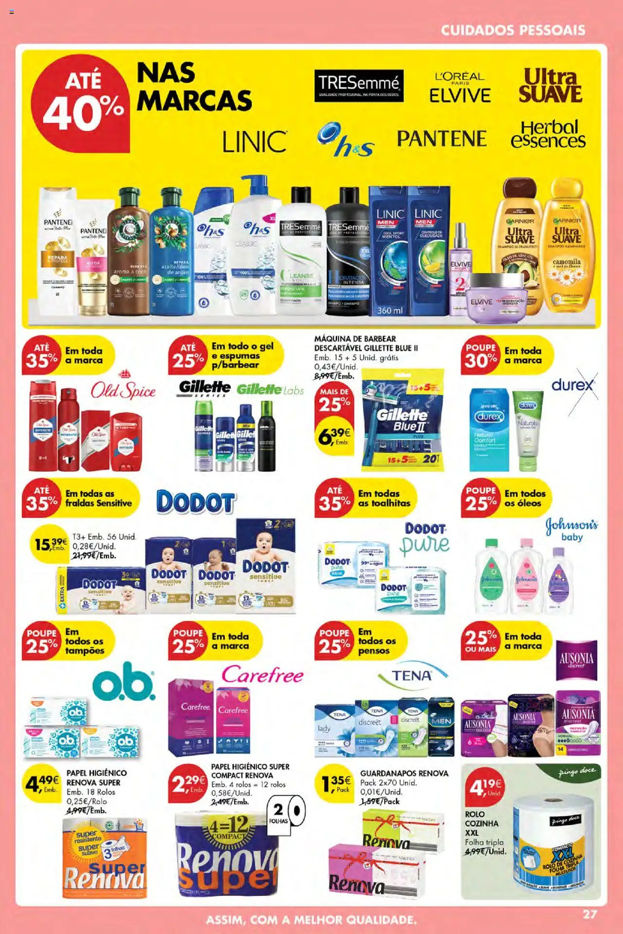 Pingo Doce Poupe Esta Semana Açores │ válido de 07.08.2025 | Página: 27 | Produtos: Iluminador, Guardanapos, Shampoo, Óleo