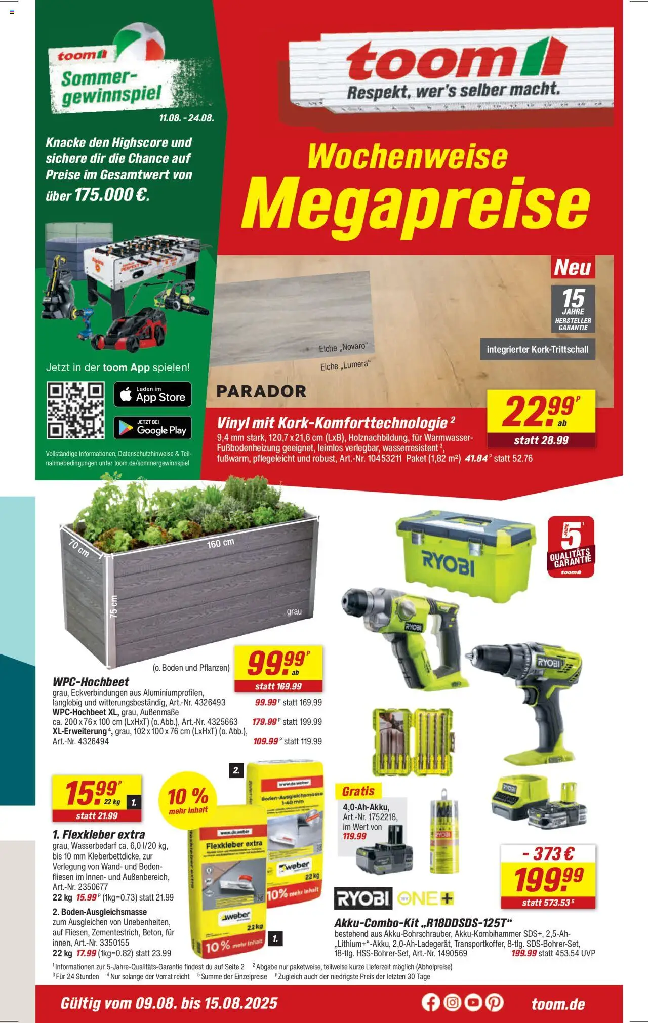 Toom Baumarkt Prospekt 	 - gültig ab dem 09.08.2025 | Seite: 1