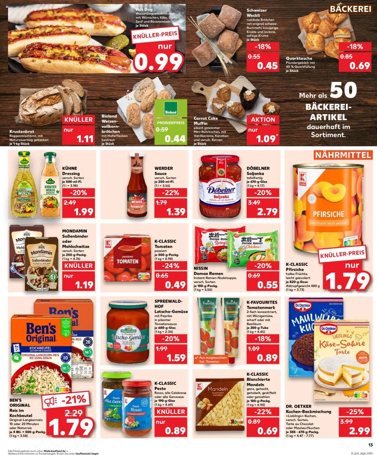 Kaufland - Leipzig-Reudnitz-Thonberg, Dresdner Straße 80 - gültig ab dem 10.04.2025 | Seite: 13 | Produkte: Bäckerei, Dressing, Tomaten, Mandeln
