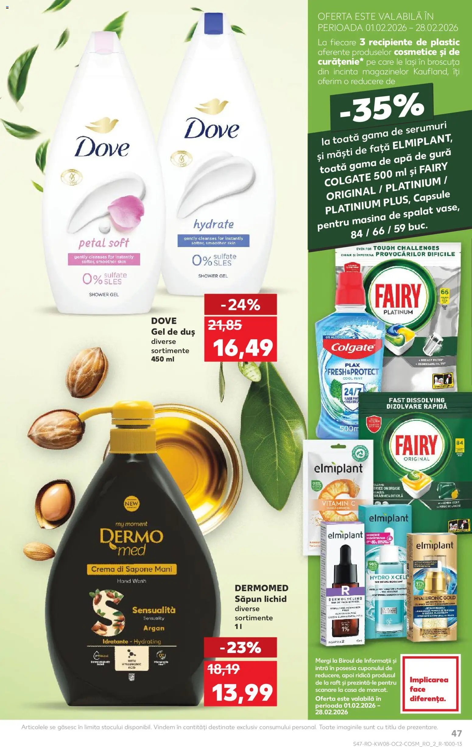 Noul catalog Kaufland – valabil de la 18.02.2026 | Pagină: 47 | Produse: Mașină De Spălat Vase, Duș, Gel de duș, Săpun lichid