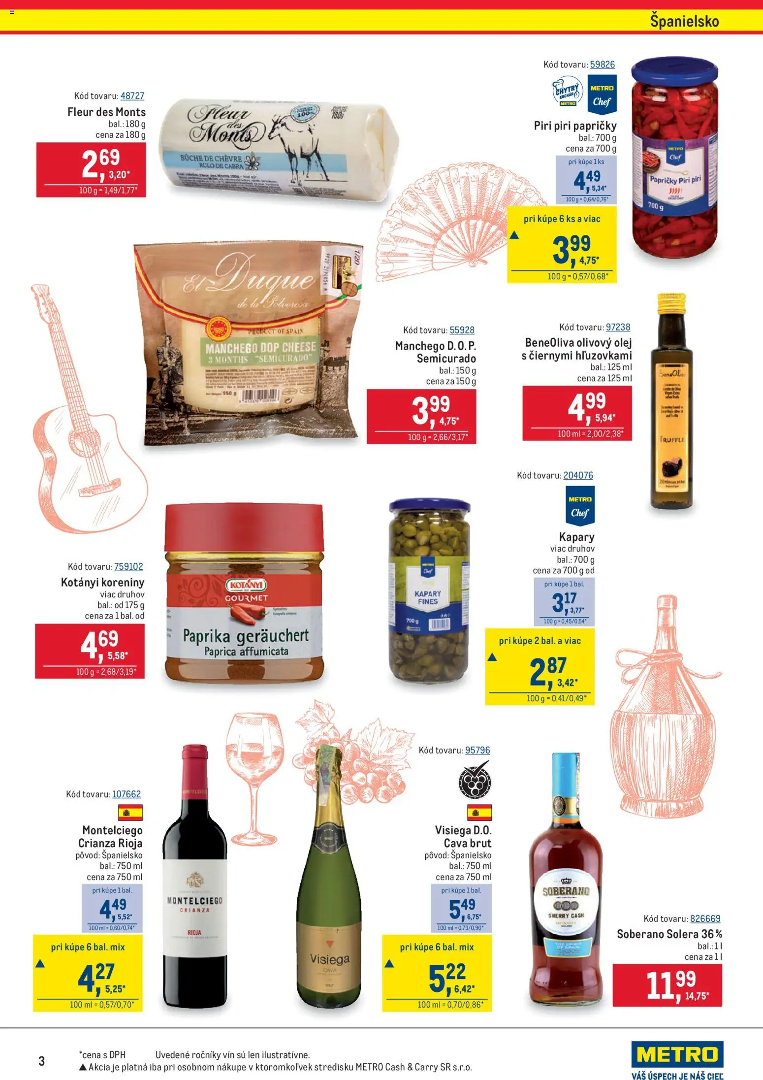 Nové Metro akcie – leták je platný od 22.04.2026 | Strana: 3 | Produkty: Paprika, Olej, Olivový olej, Soberano