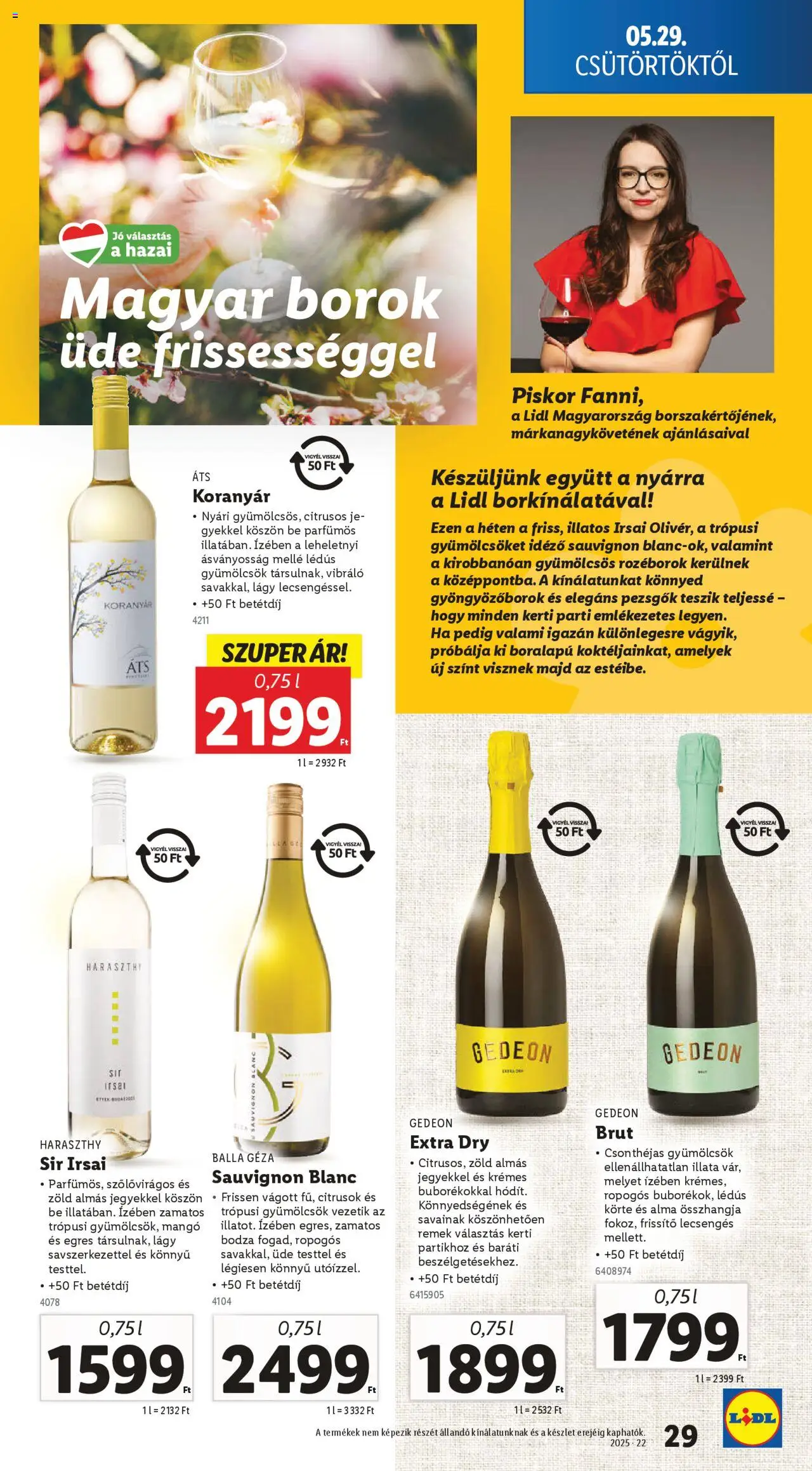 Lidl akciós ujság - amely érvényes a következő dátumtól: 29.05.2025 | Oldal: 29 | Termékek: Körte, Alma, Mangó