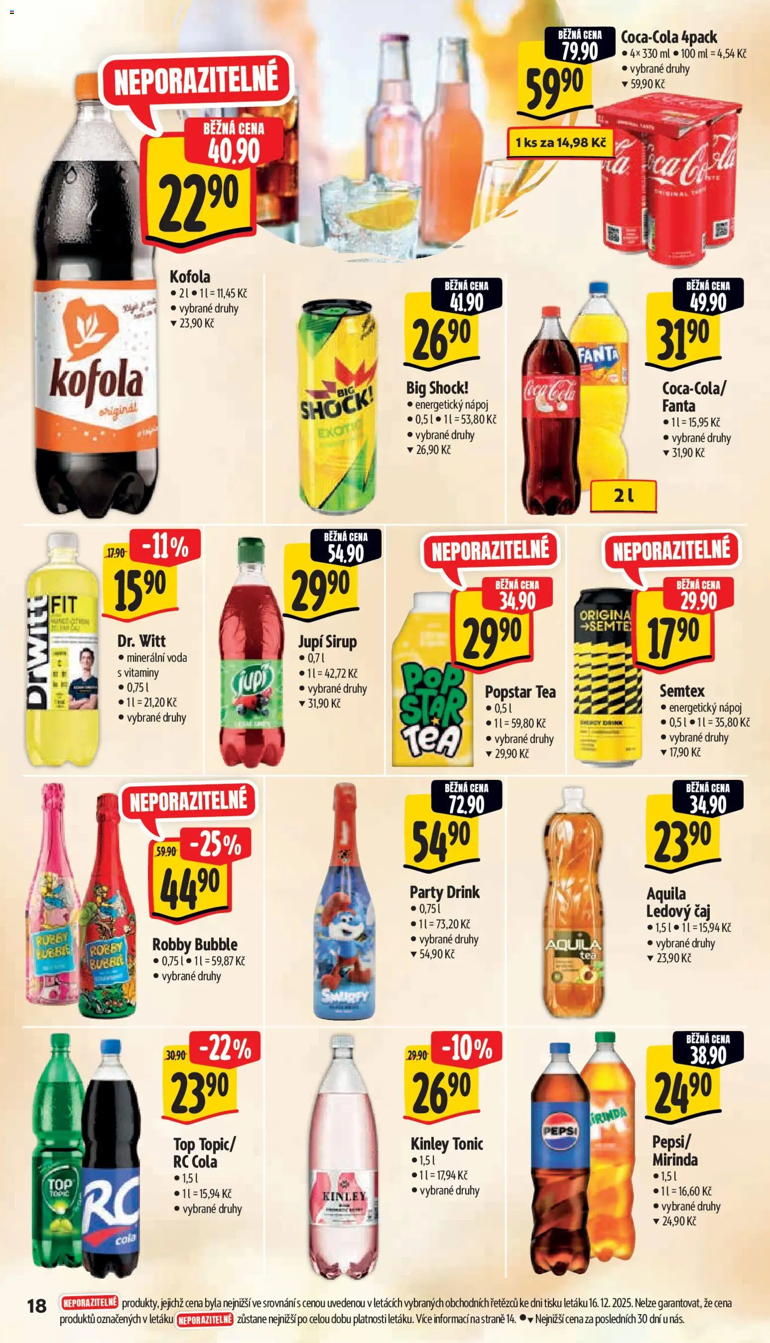 Albert leták - Supermarket od 27.12.2025 | Strana: 26 | Produkty: Voda, Robby Bubble, Kinley Tonic, RC Cola