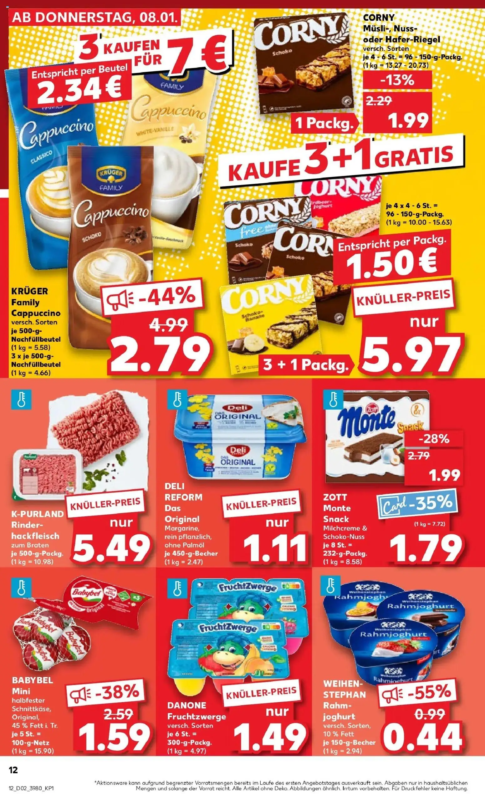 Kaufland prospekt Arnsberg	 – gültig ab 11.01.2026 | Seite: 12 | Produkte: Margarine, Joghurt, Fruchtzwerge, Hackfleisch