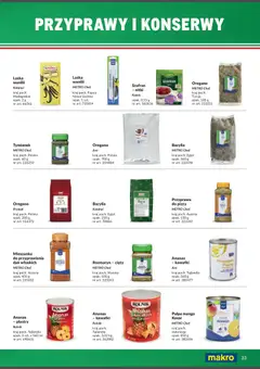 Pogląd oferty "Makro Gazetka - Italia" - ważna od 01.02.2026 | Strona: 33 | Produkty: Mango, Ananas, Pulpa mango, Przyprawy