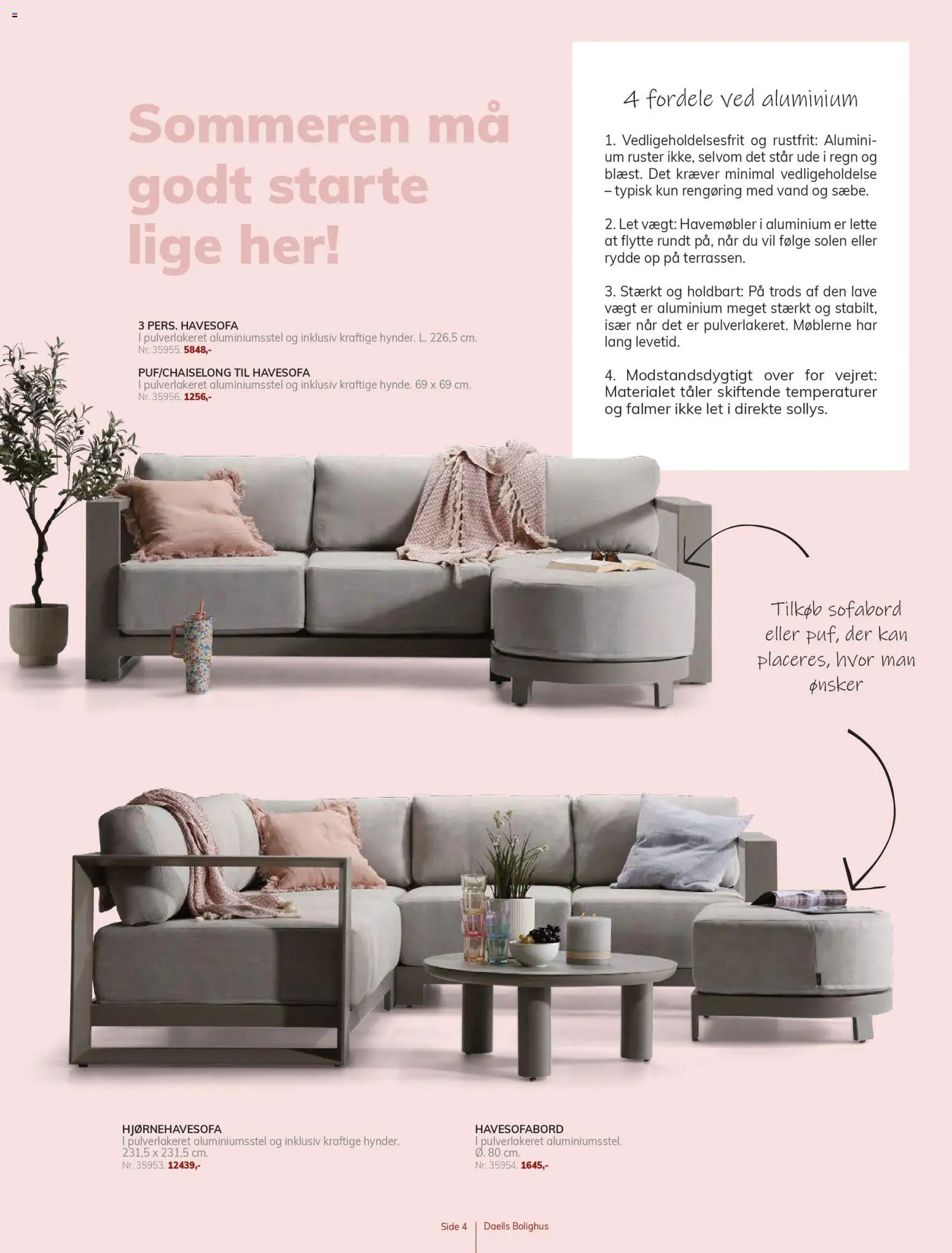 Daells Bolighus tilbudsavis – gyldig fra 18.03.2026 | Side: 4 | Produkter: Sofabord, Havemøbler