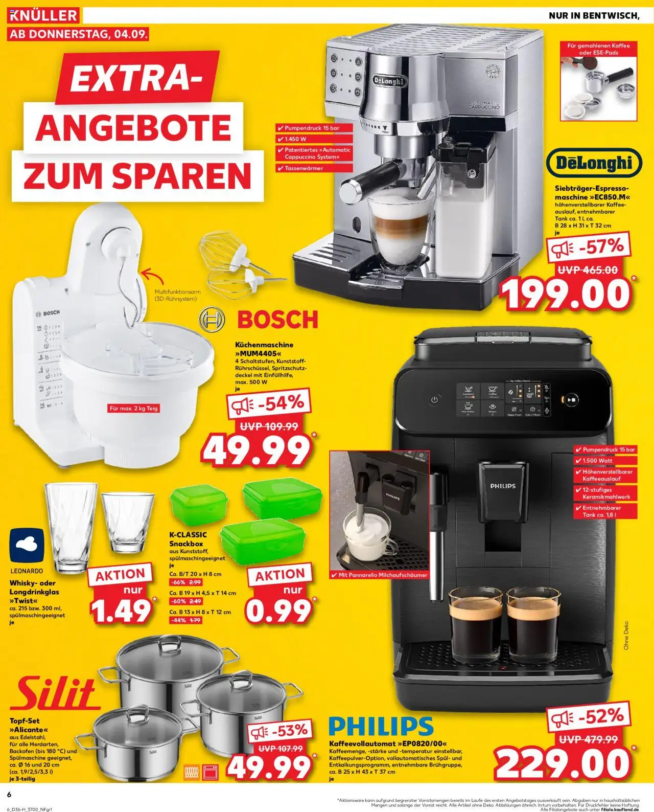 Kaufland prospekt Rostock	 – gültig ab 04.09.2025 | Seite: 6 | Produkte: Bosch, Kaffee, Backofen, Kaffeevollautomat